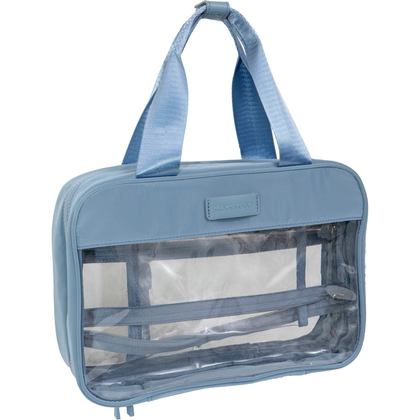 Max Studio Tubular Quilted Nylon Clear Toiletry Bag