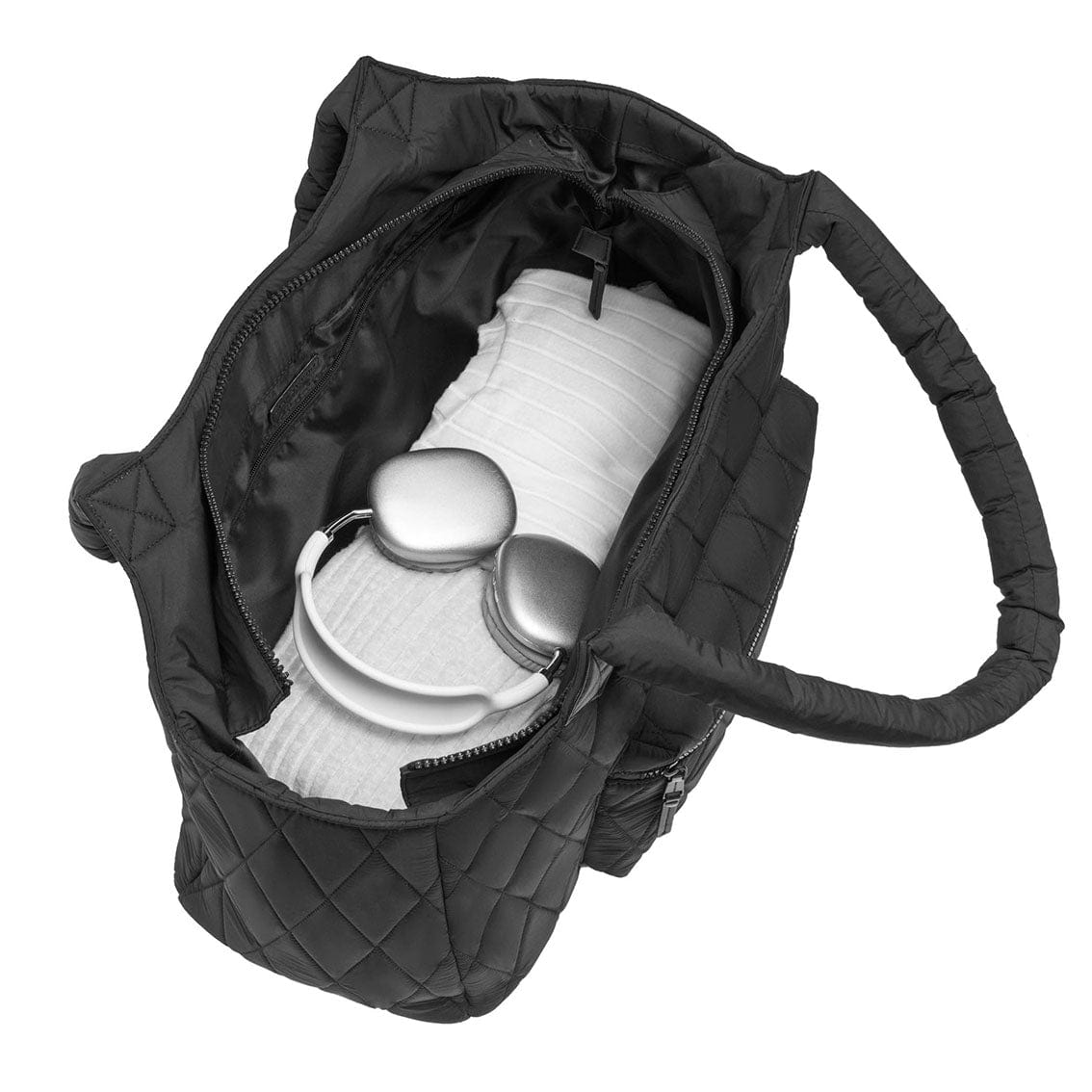Max Studio 20 Inch Large Nylon Diamond Quilted Front Pocket Duffle Bag