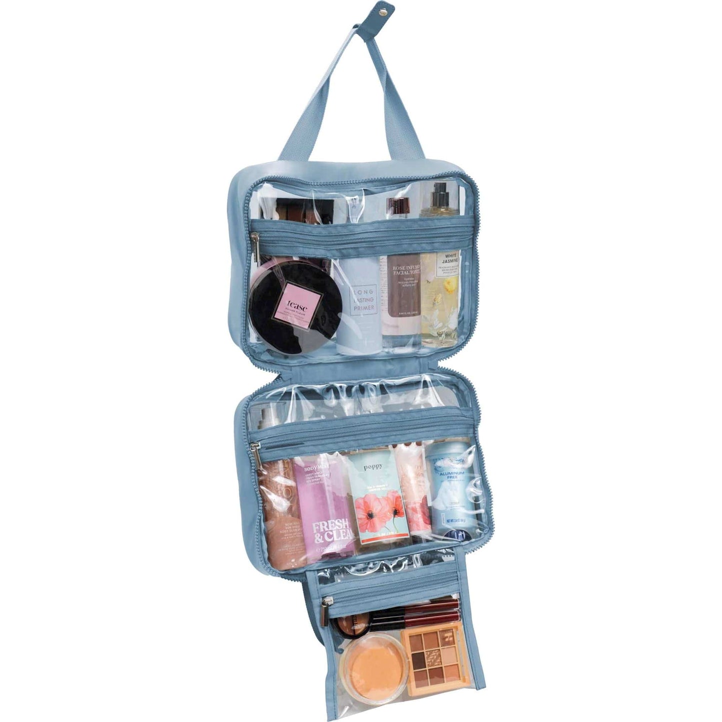 Max Studio Tubular Quilted Nylon Clear Toiletry Bag