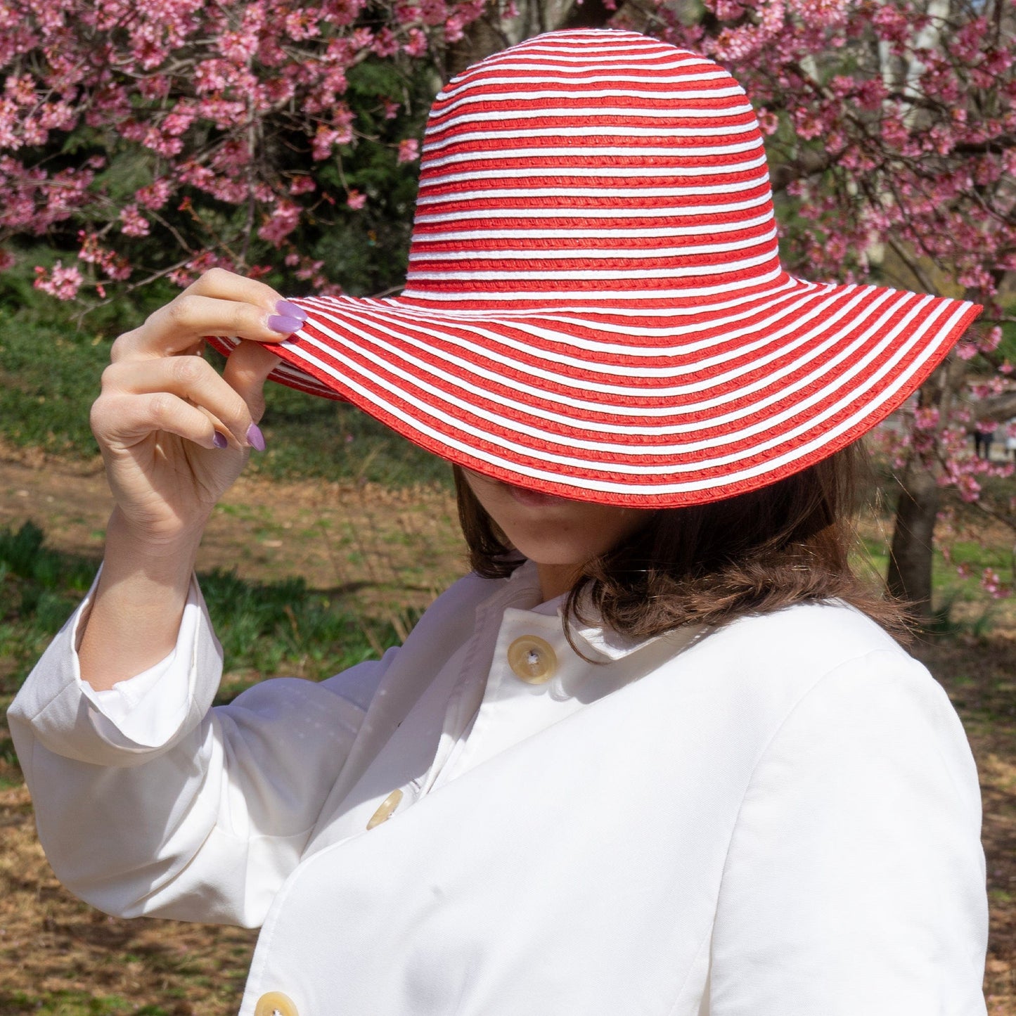 Magid Striped Straw Floppy Hat