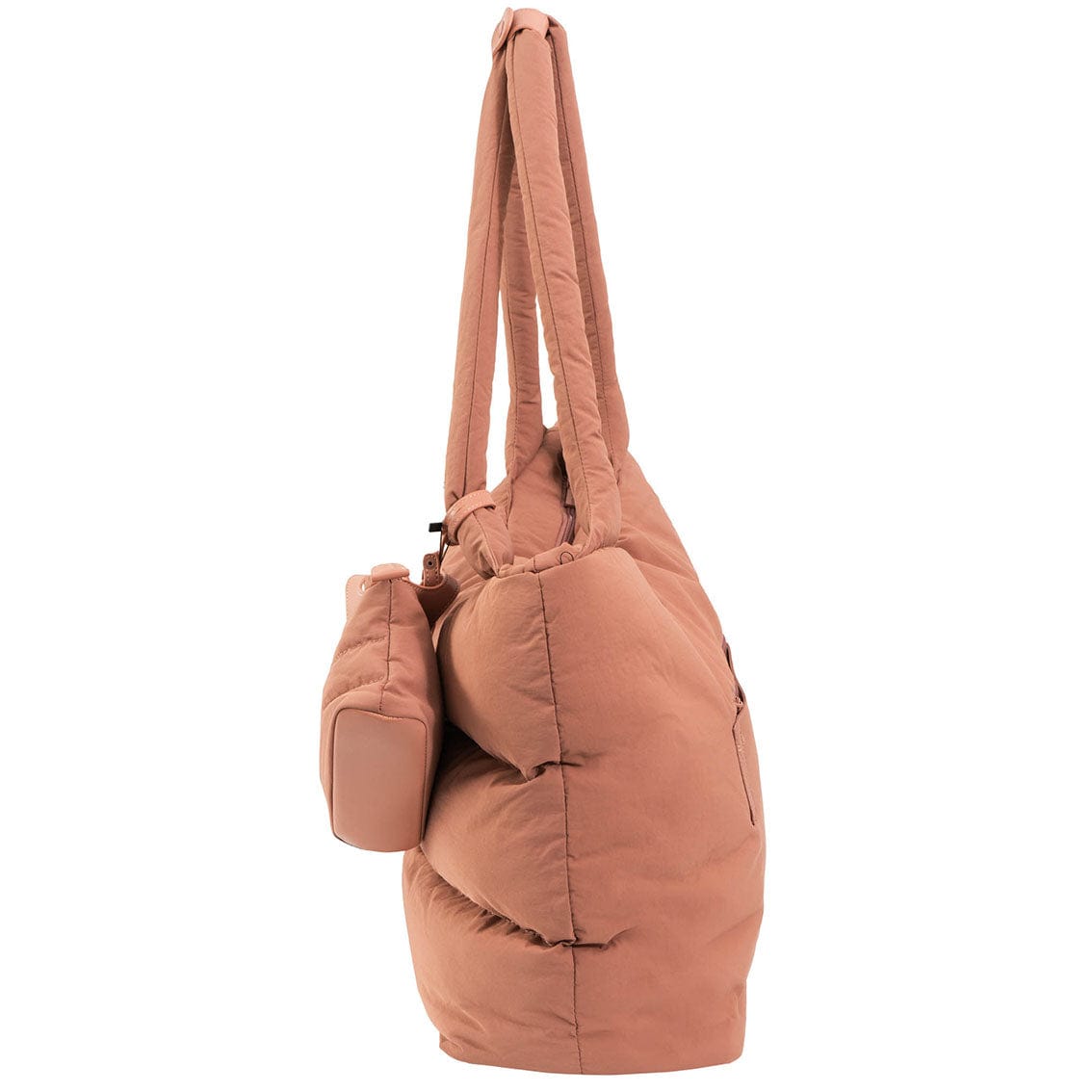 Max Studio Matte Puffer Nylon Tubular Quilt Tote