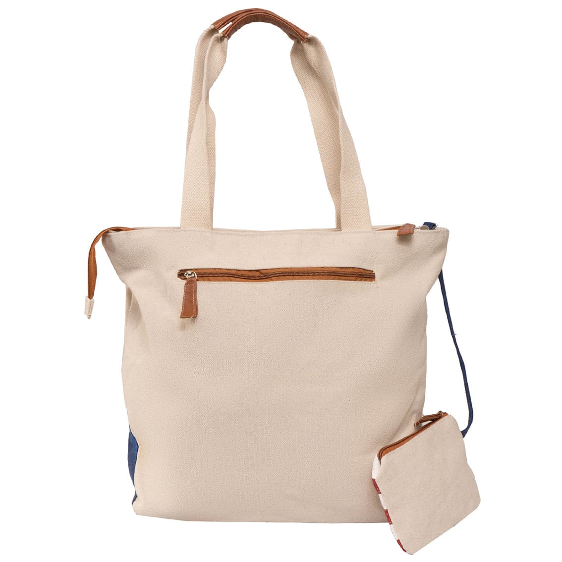 Magid Canvas American Flag Heart Tote With Pouch