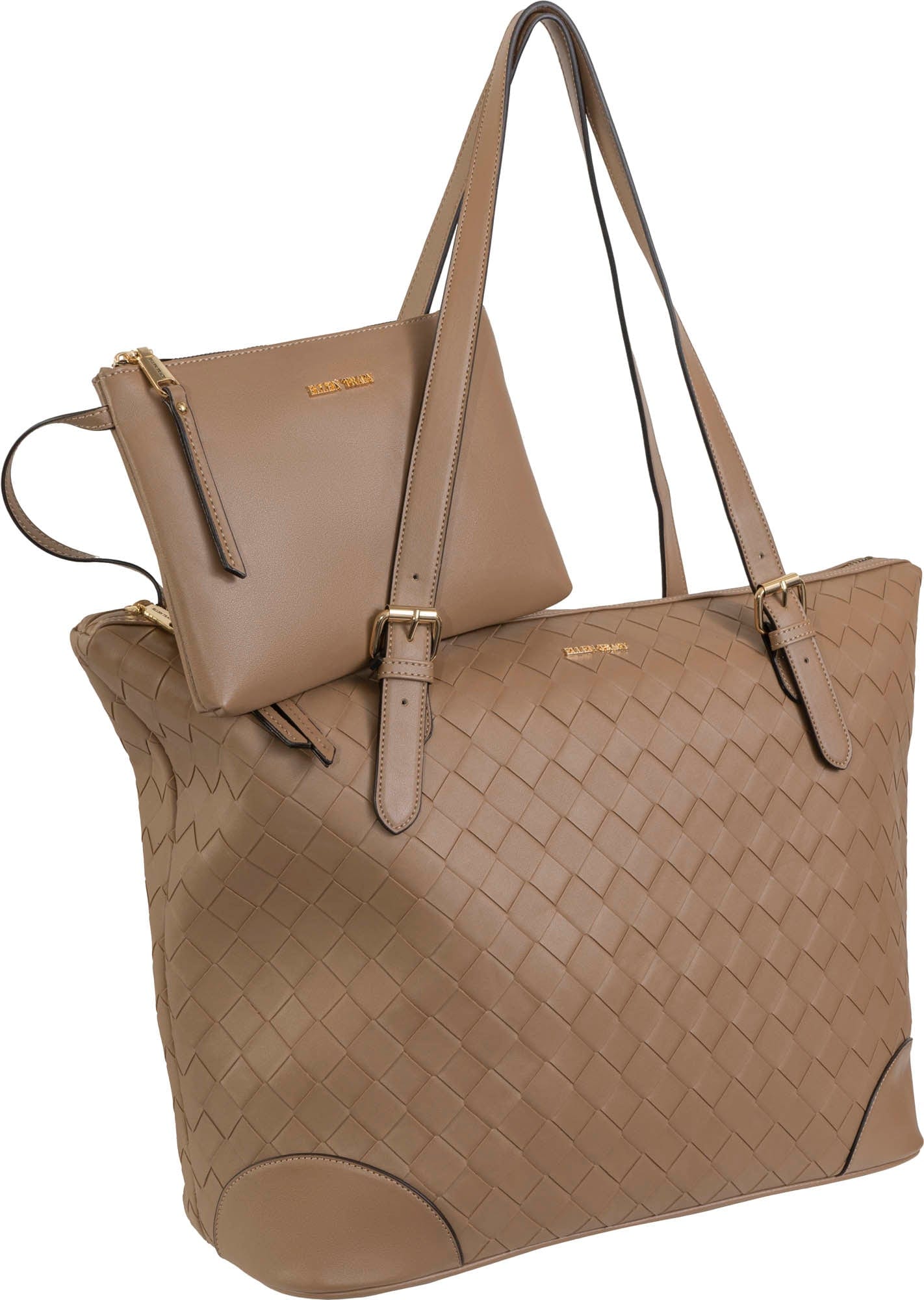 Ellen Tracy 20 Inch Smooth Woven Large Travel Workbook Tote Bag
