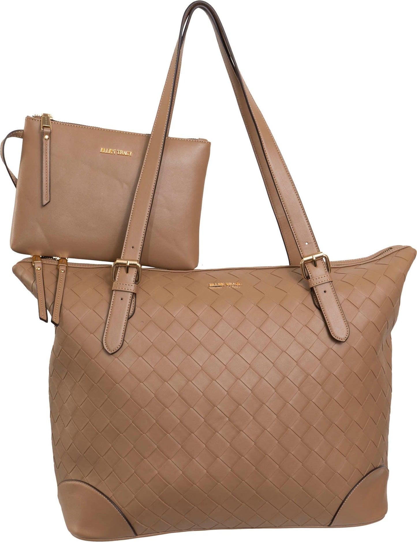 Ellen Tracy 20 Inch Smooth Woven Large Travel Workbook Tote Bag