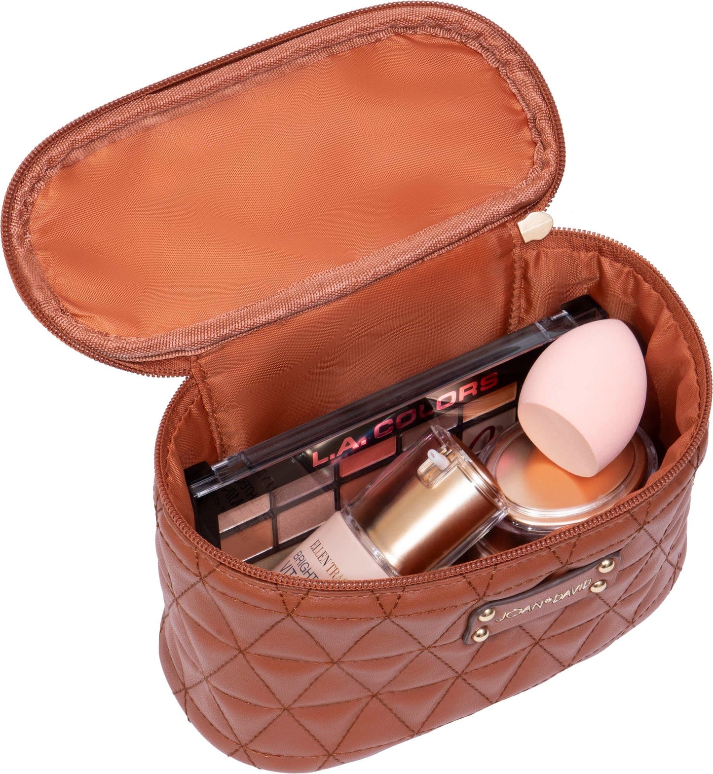 Joan & David Triangle Quilted 4 Piece Clear Cosmetic Bag Set
