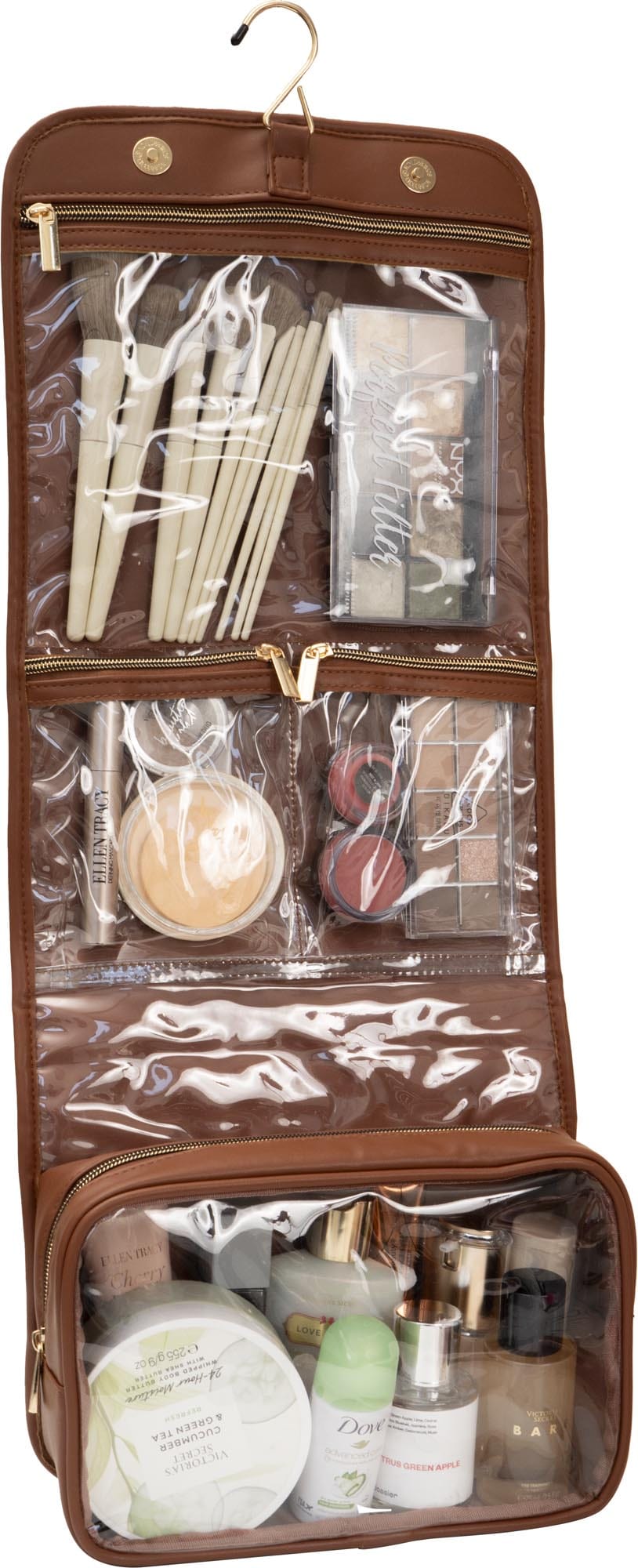 Joan & David Triangle Quilted Roll Hanging Toiletry Organizer Bag