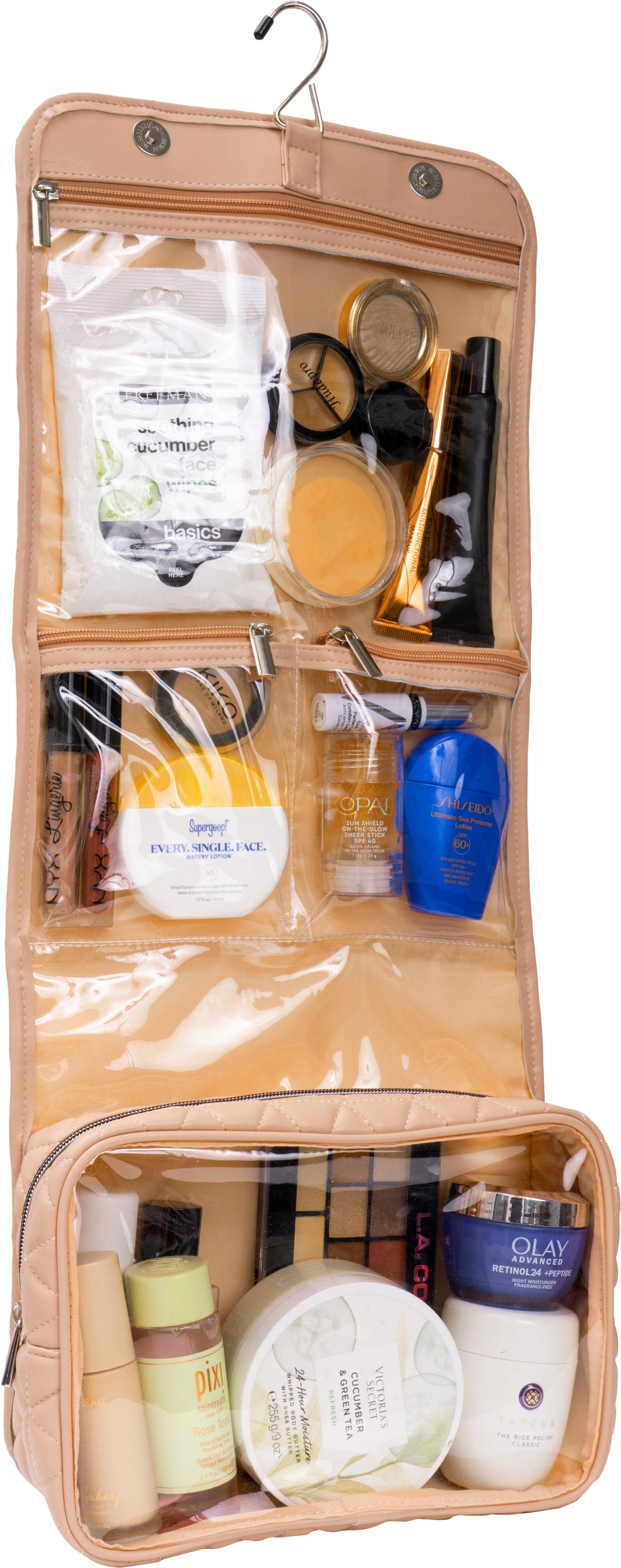 Joan & David Triangle Quilted Roll Hanging Toiletry Organizer Bag