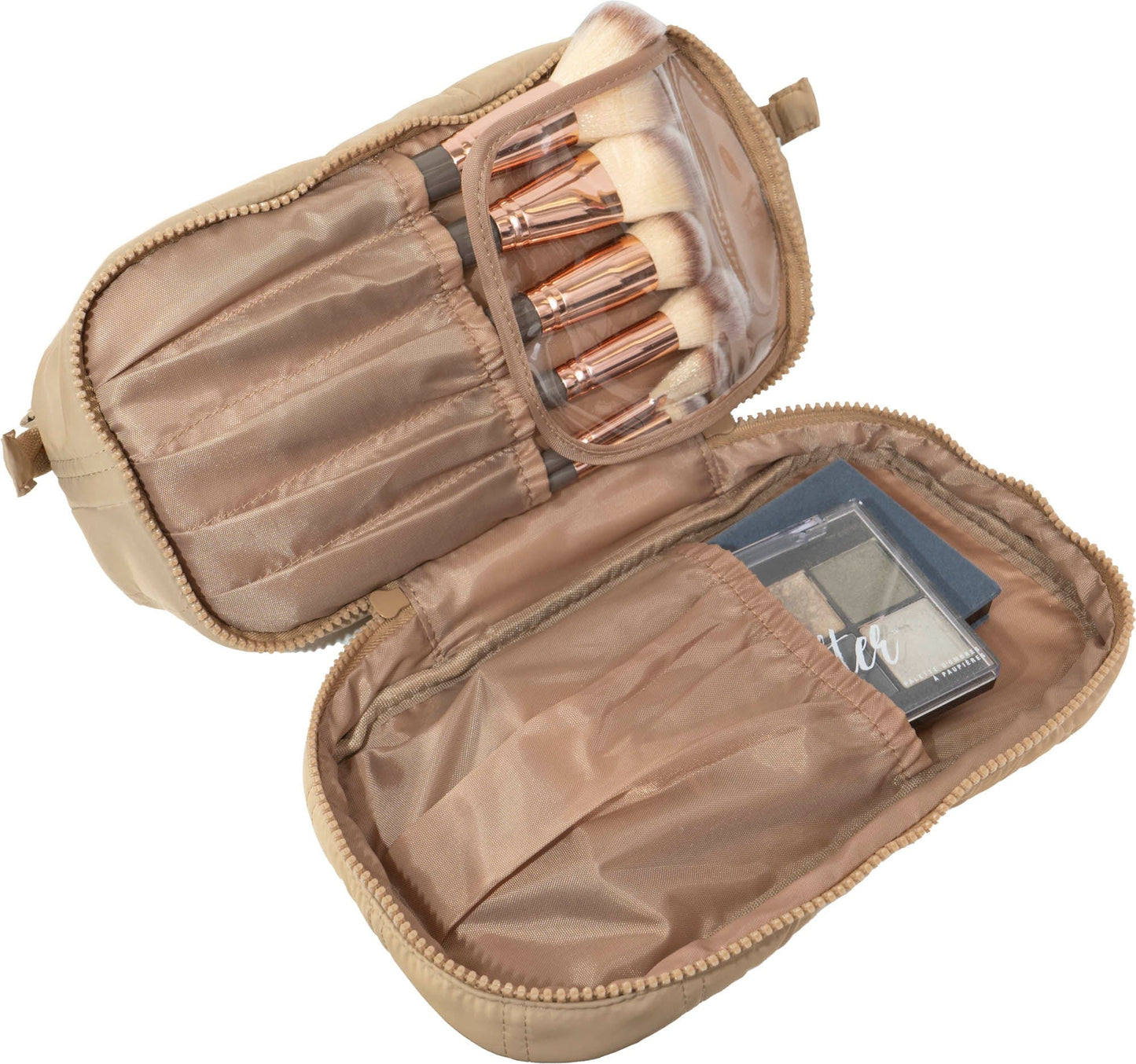 Max Studio Tubular Quilted Nylon Toiletry Pouch