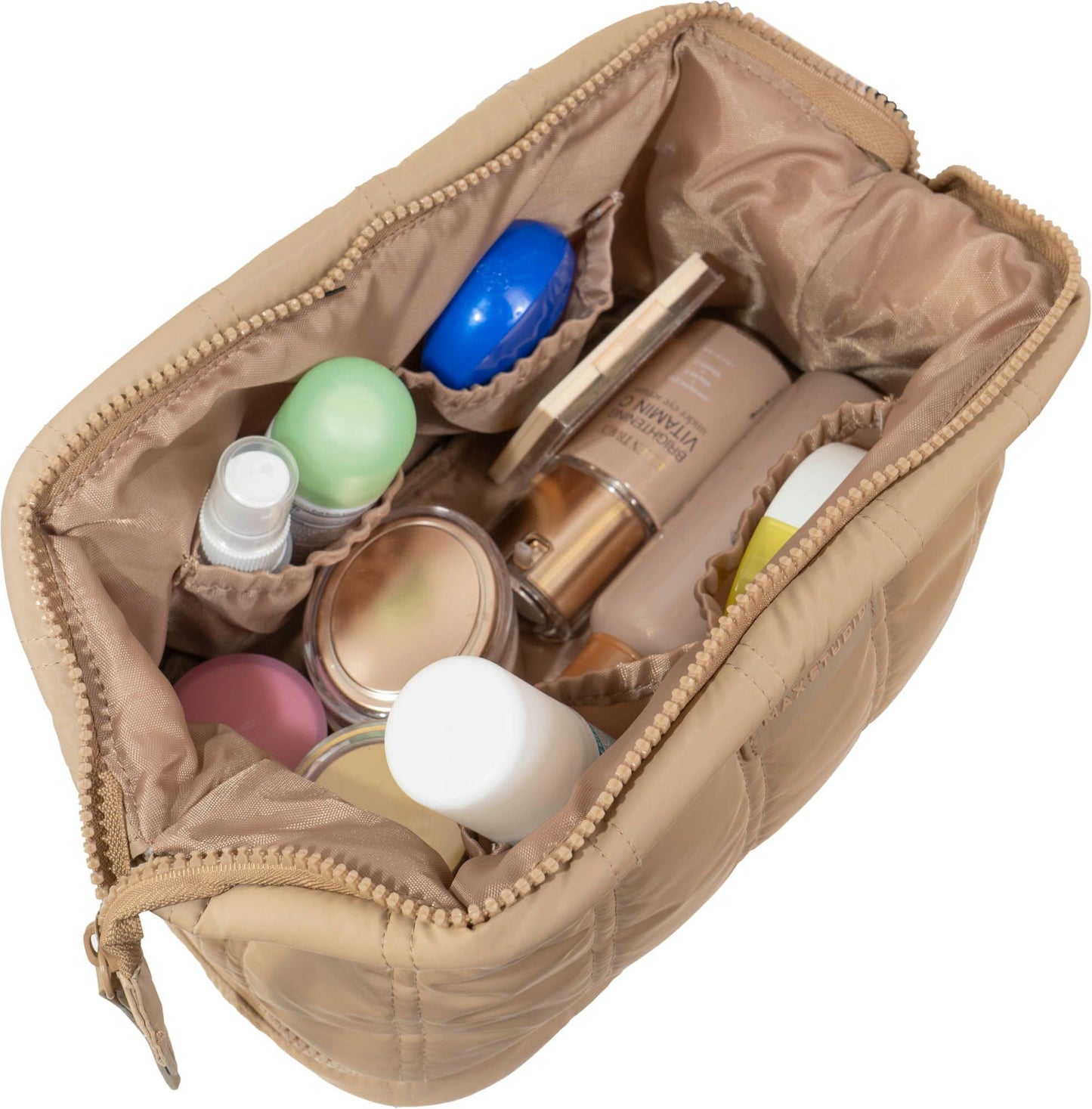 Max Studio Tubular Quilted Nylon Toiletry Pouch
