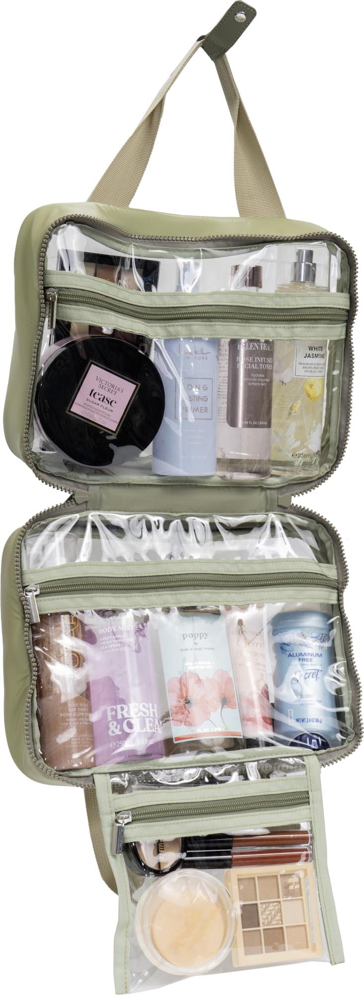 Max Studio Tubular Quilted Nylon Clear Toiletry Bag