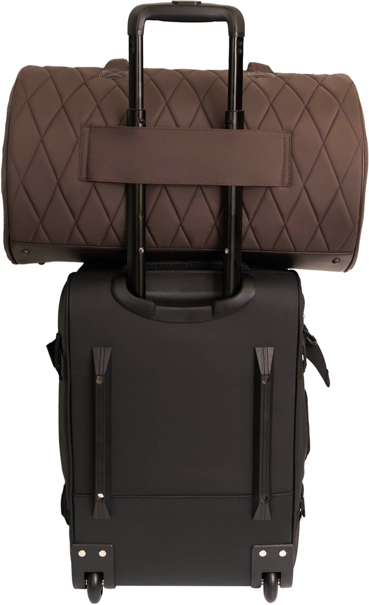Max Studio 20 Inch Large Nylon Diamond Quilted Roll Duffle Bag