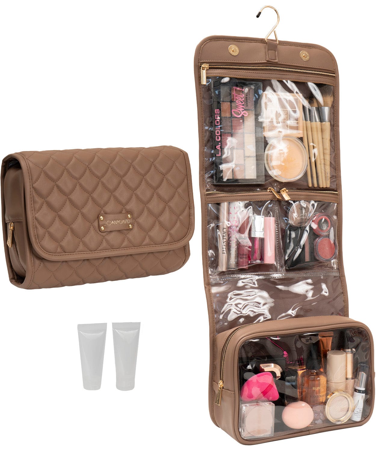 Joan & David Teardrop Quilted Roll Hanging Toiletry Organizer Bag