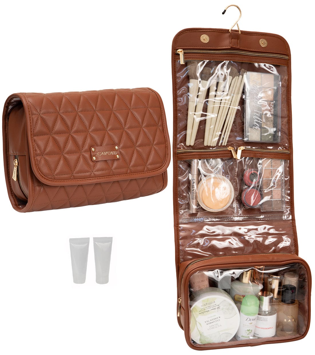 Joan & David Triangle Quilted Roll Hanging Toiletry Organizer Bag