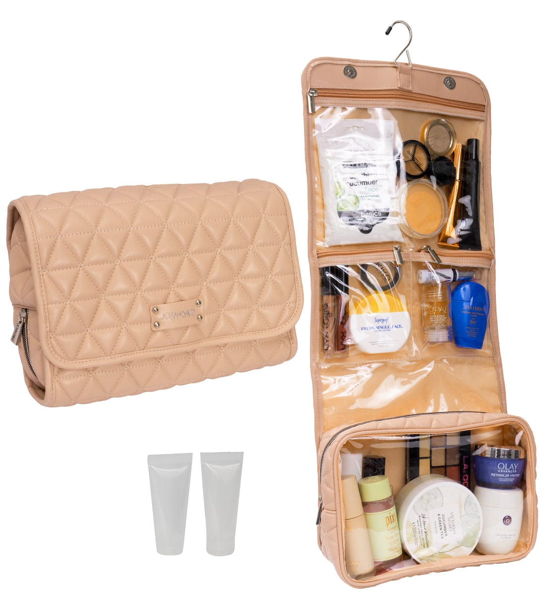 Joan & David Triangle Quilted Roll Hanging Toiletry Organizer Bag