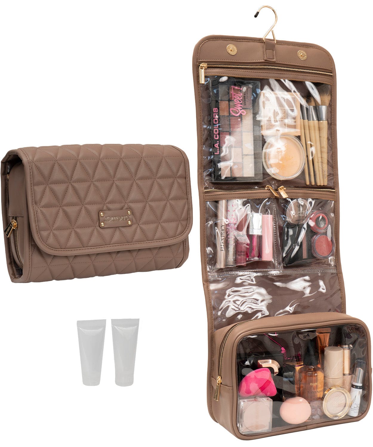 Joan & David Triangle Quilted Roll Hanging Toiletry Organizer Bag