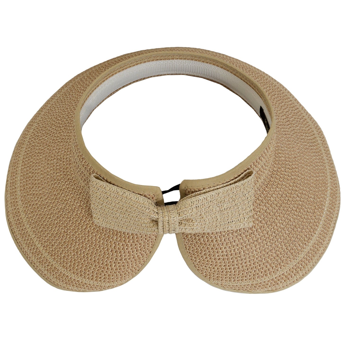 Magid Straw Two Tone Striped Color Block Roll Up Visor