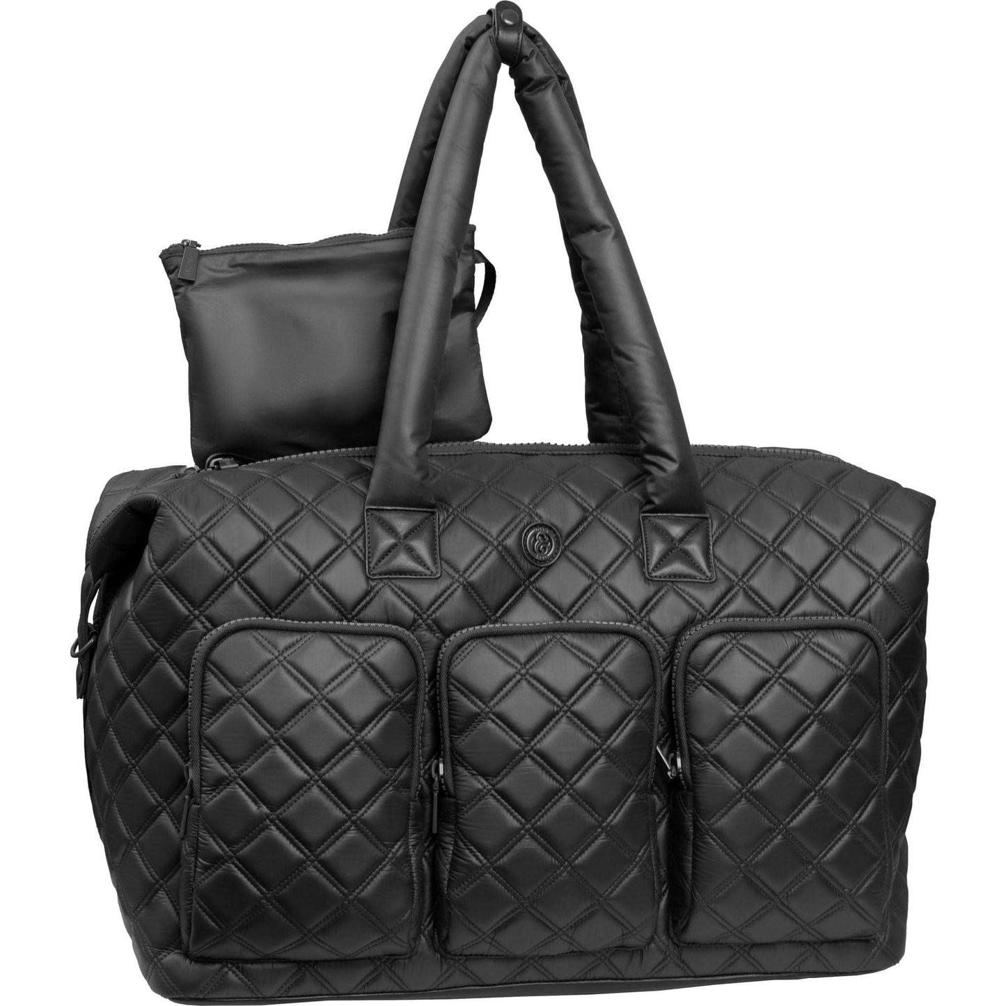 Joan & David 22 Inch Diamond Quilted Parachute Nylon 3 Pocket Duffel Bag
