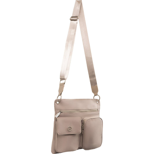 Joan & David The Kara 11 In. Twill Nylon Passport Crossbody Bag