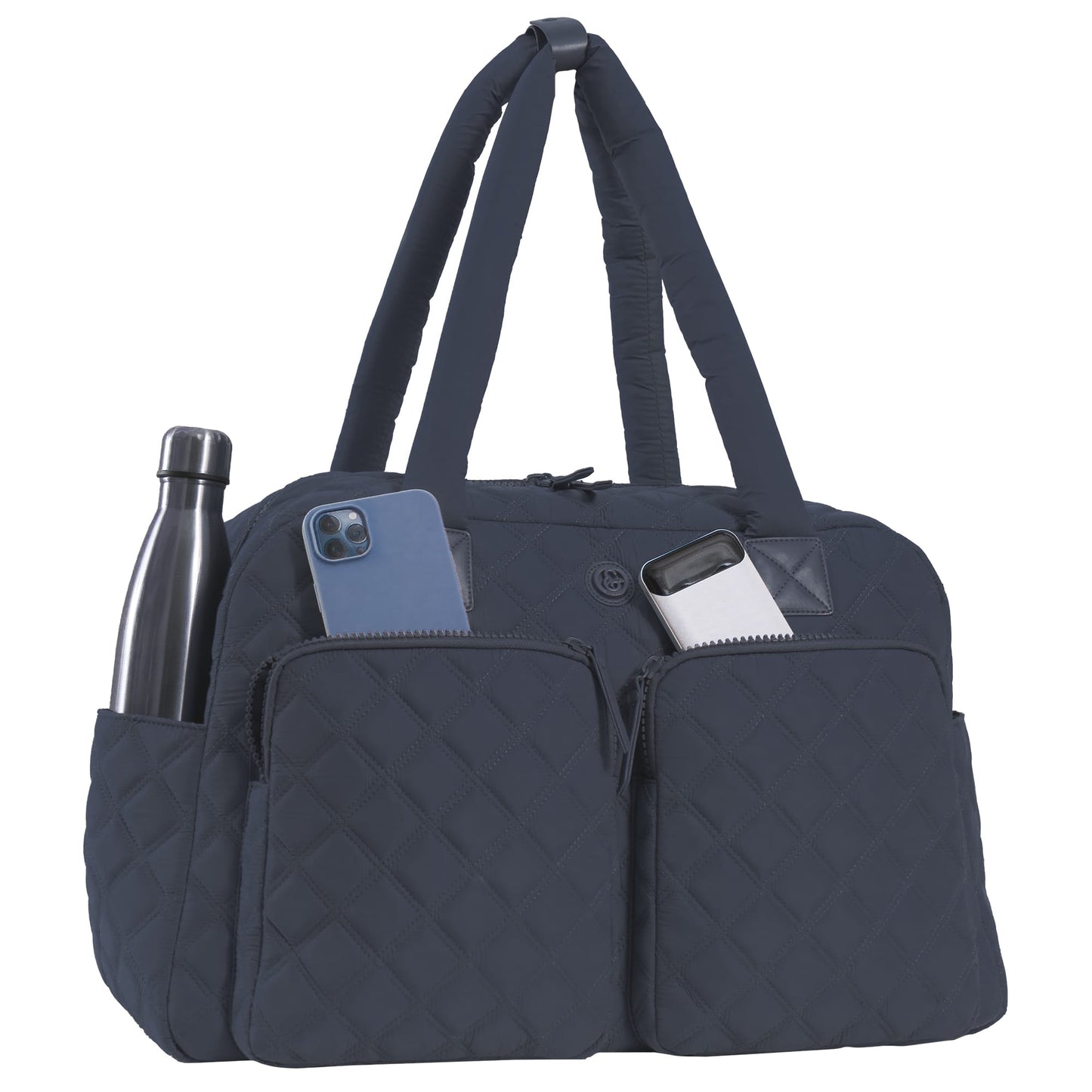 Joan & David Two Pocket Diamond Quilted 22 in. Duffel Bag