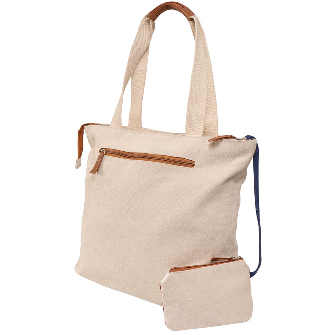 Magid Canvas American Flag Heart Tote With Pouch