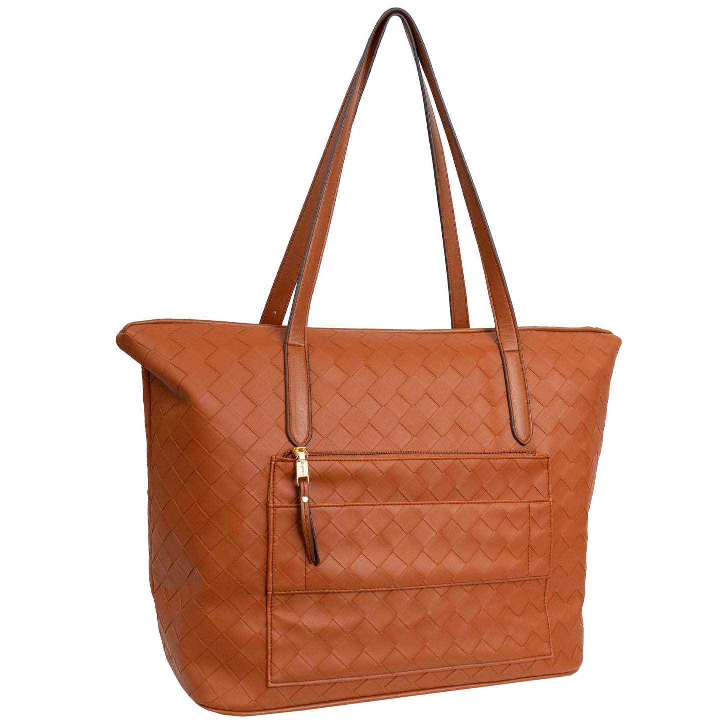 Ellen Tracy 20 Inch Basket Weave Quilted Nylon Large Travel Workbook Tote Bag