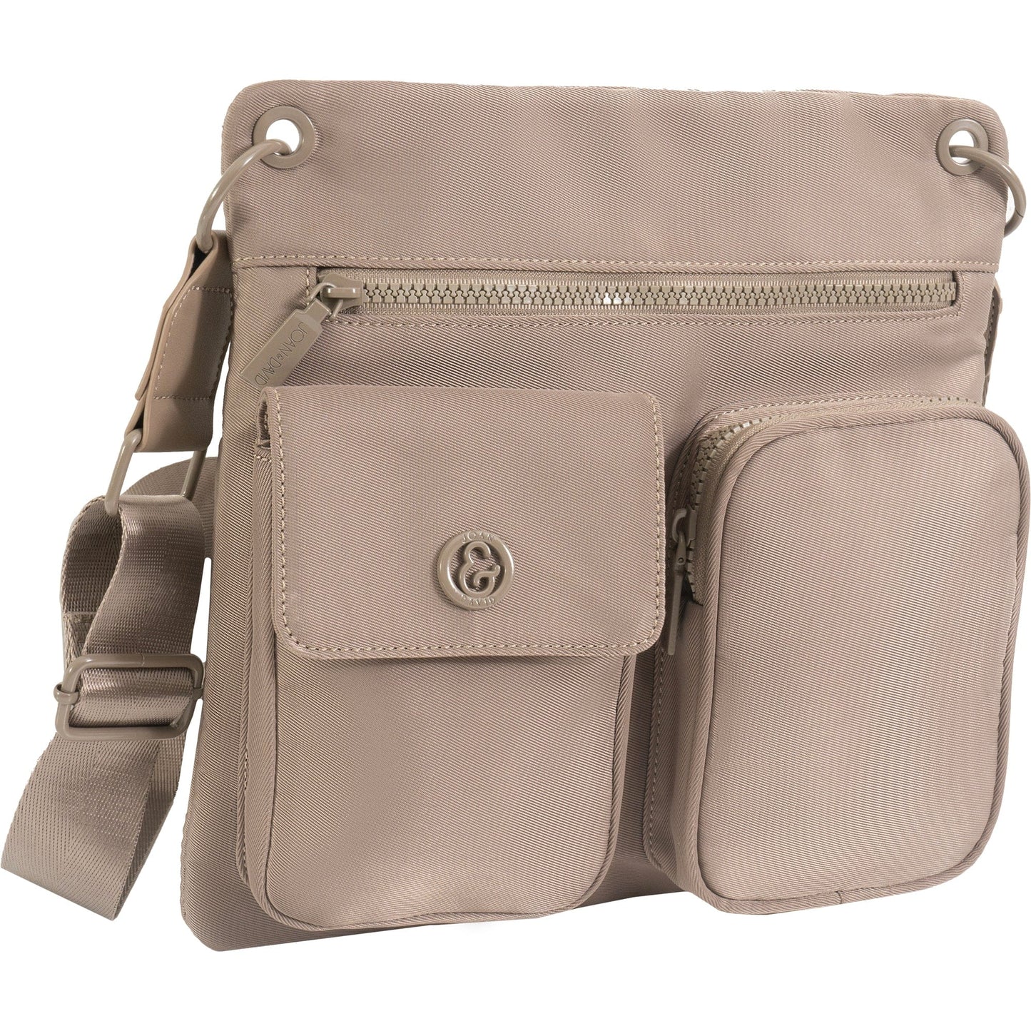 Joan & David The Kara 11 In. Twill Nylon Passport Crossbody Bag