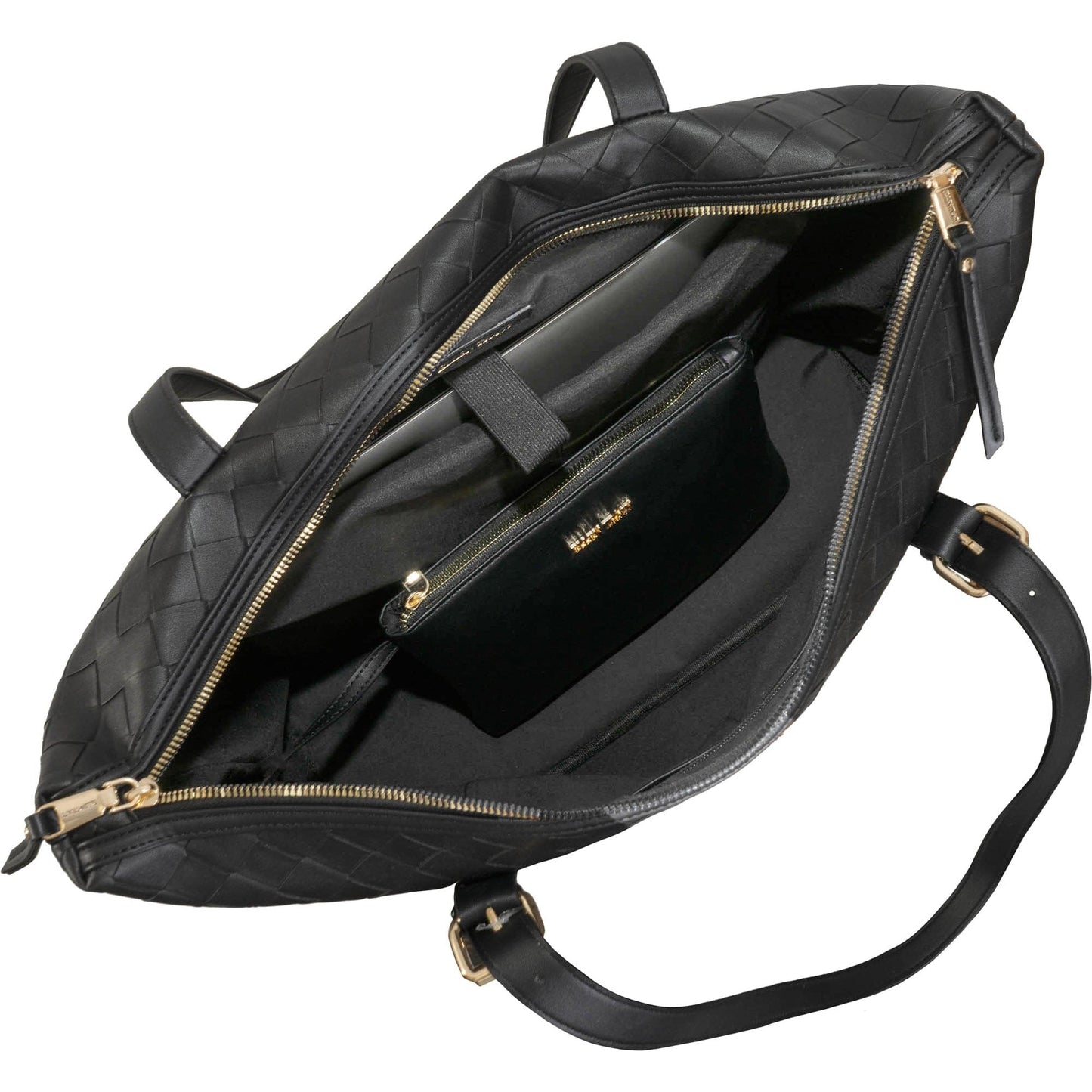 Ellen Tracy 20 Inch Basket Weave Quilted Nylon Large Travel Workbook Tote Bag