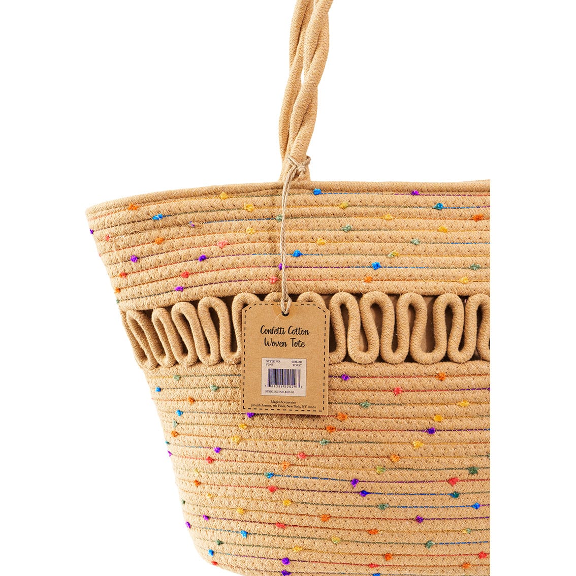 Magid Natural Cotton Woven Confetti Twist Shoulder Tote