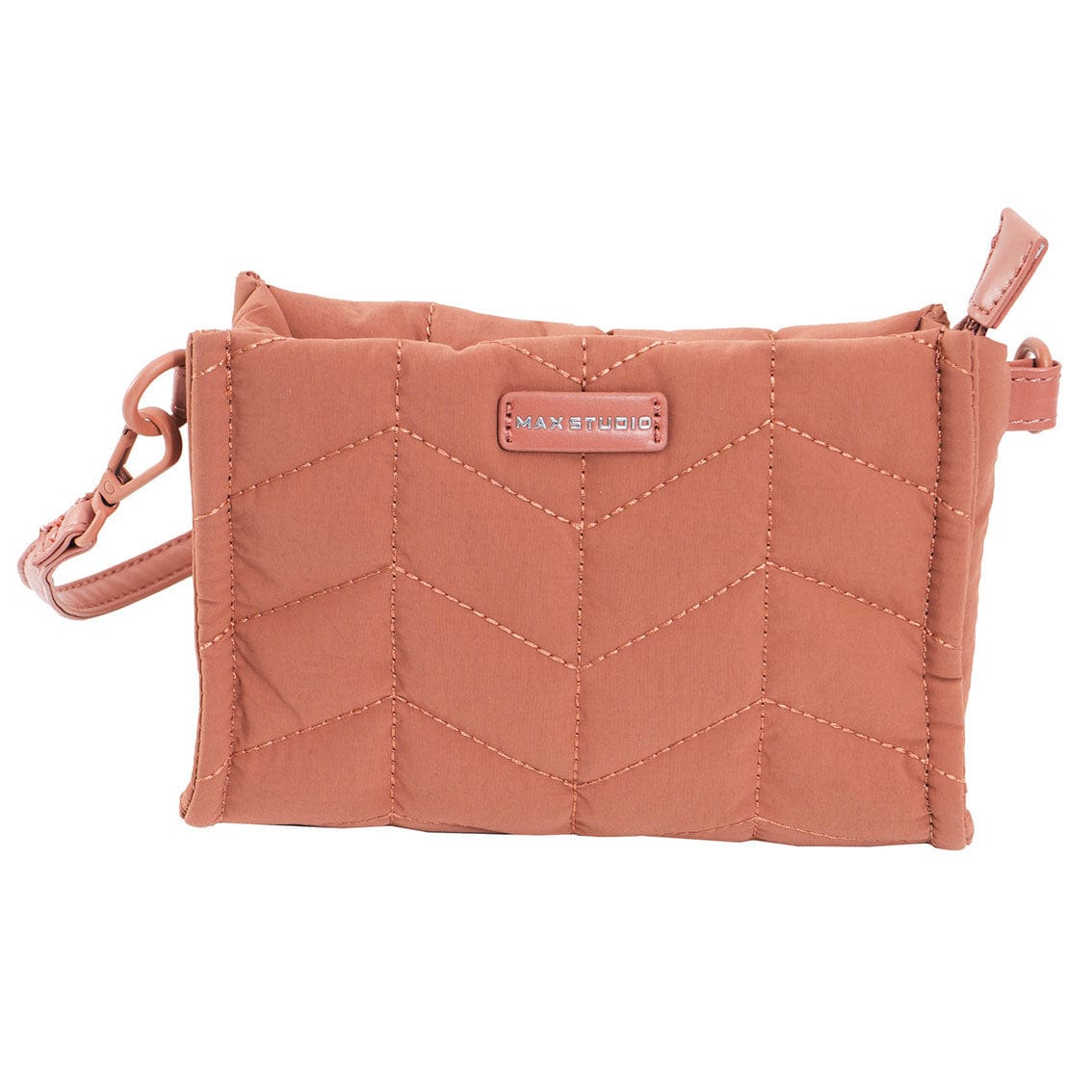 Max Studio Matte Puffer Nylon Chevron Quilted East West Tote