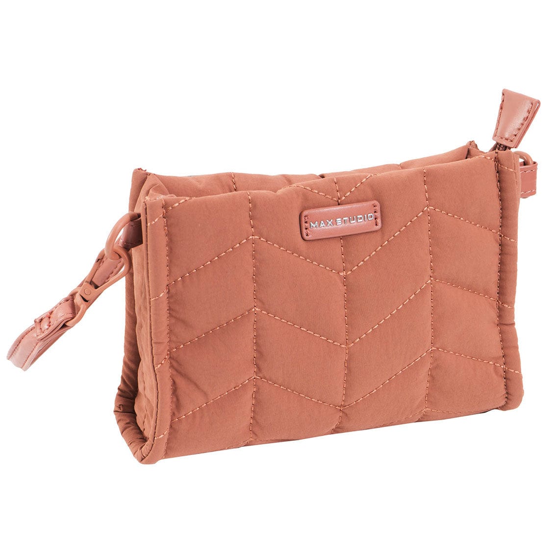 Max Studio Matte Puffer Nylon Chevron Quilted East West Tote