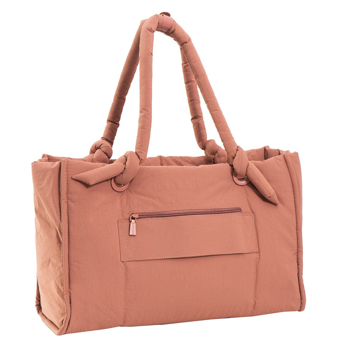 Max Studio Matte Puffer Nylon Chevron Quilted East West Tote
