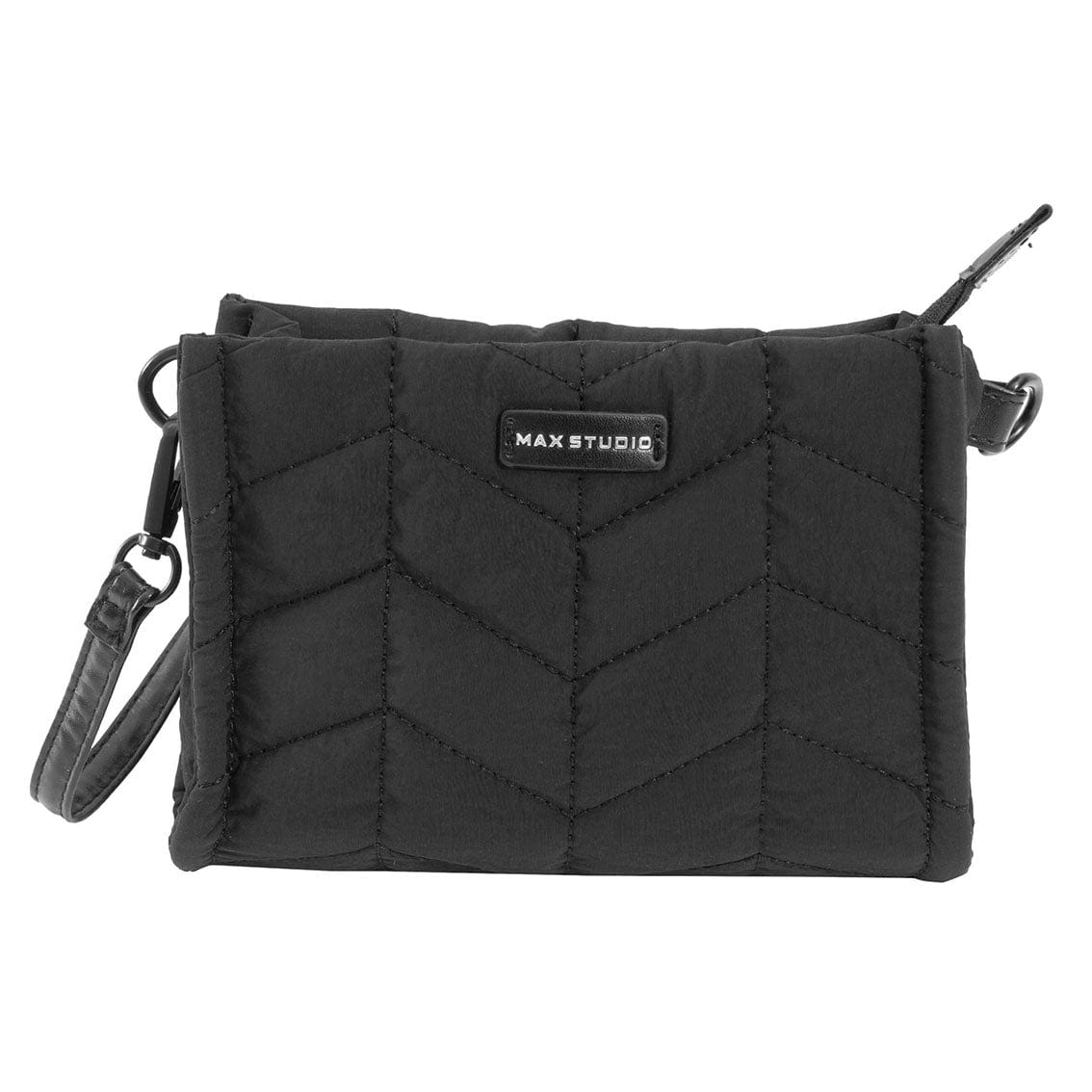 Max Studio Matte Puffer Nylon Chevron Quilted East West Tote