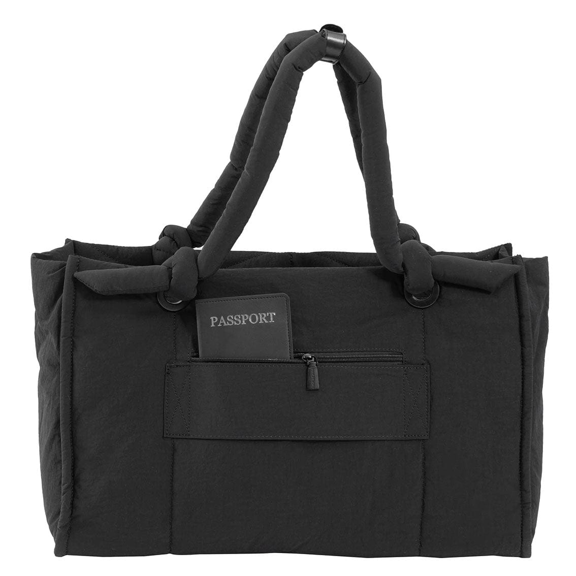 Max Studio Matte Puffer Nylon Chevron Quilted East West Tote