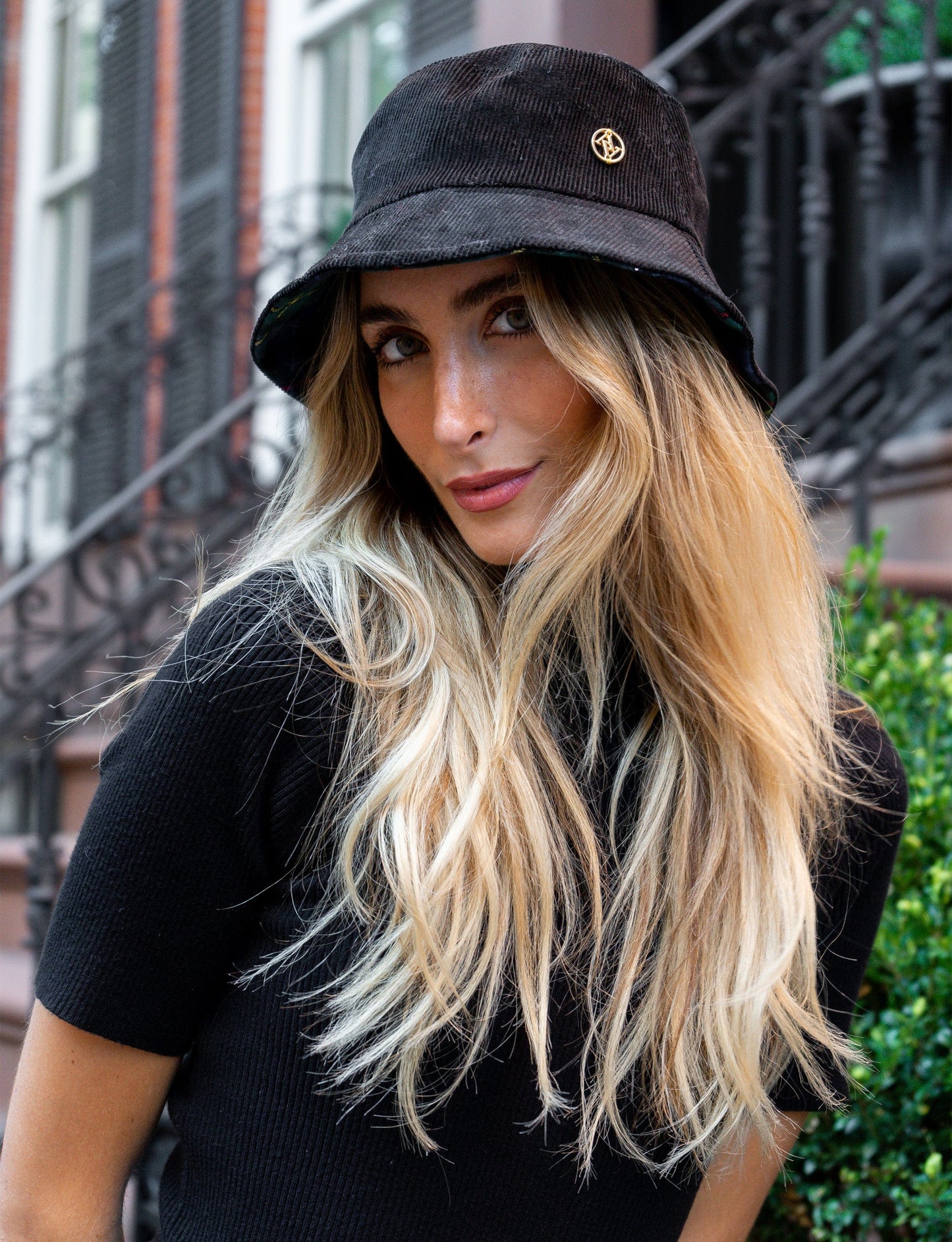 Adrienne Vittadini Corduroy Bucket Hat