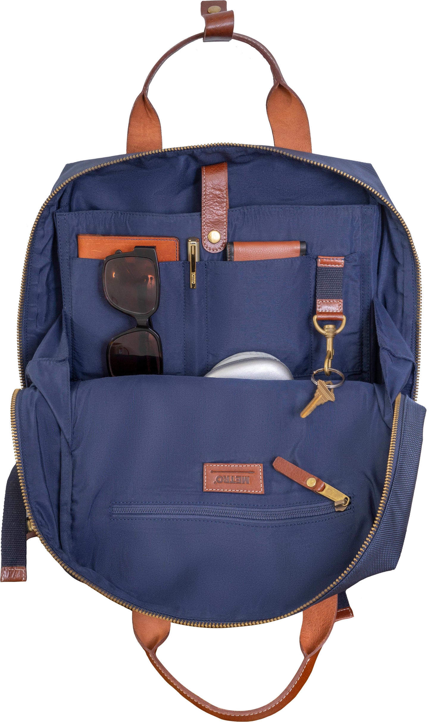 The 18” Metro 1680 Denier Nylon Travel Backpack - Navy