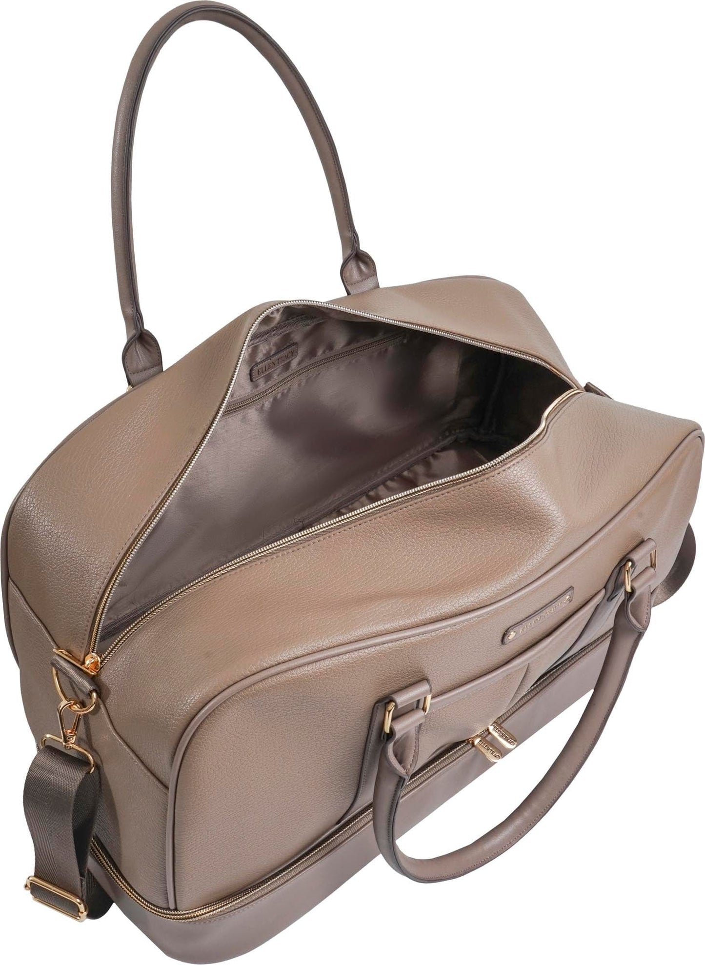 Ellen Tracy 20 Inch Pebble Grain Pocket Drop Bottom Duffel