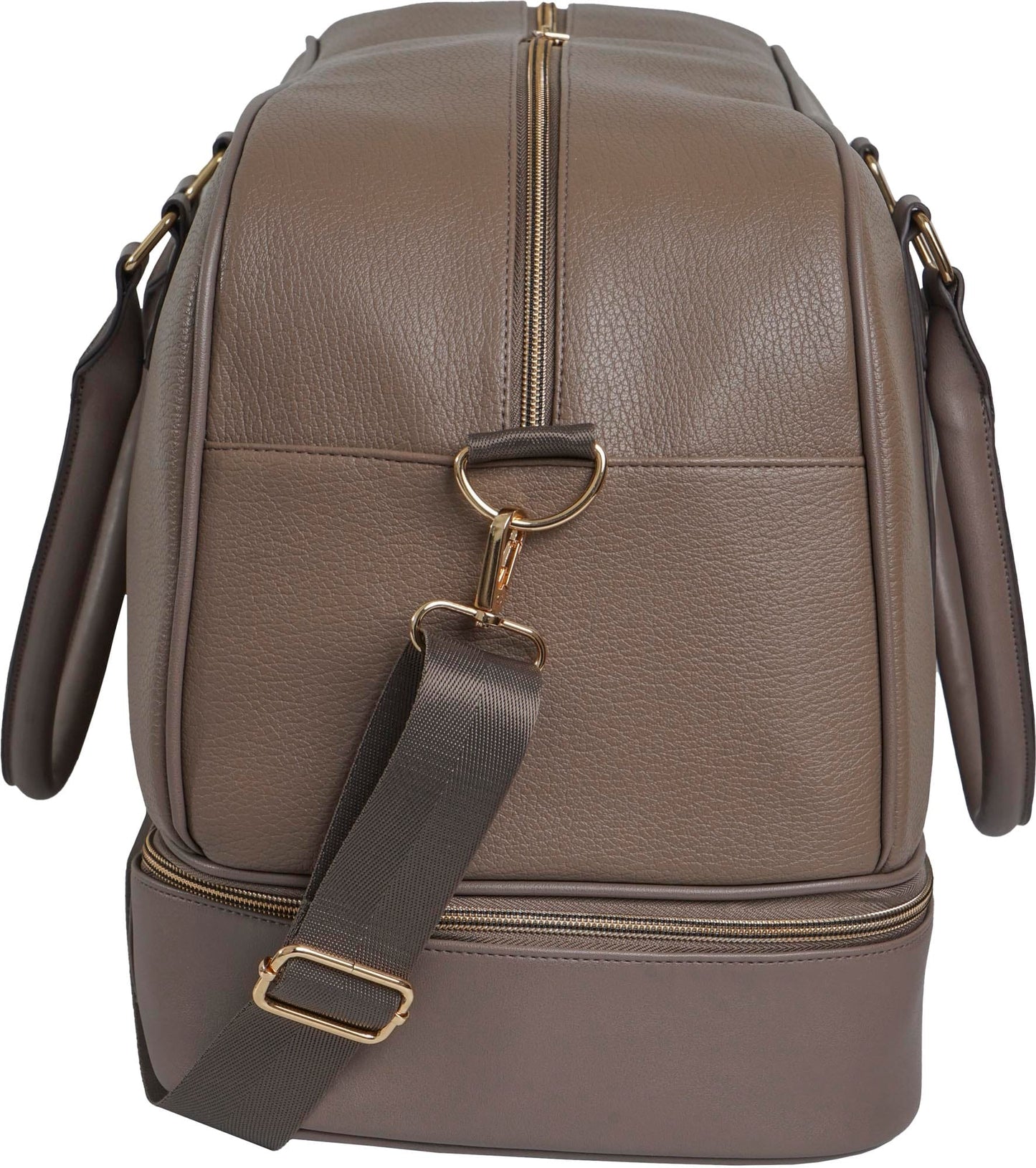 Ellen Tracy 20 Inch Pebble Grain Pocket Drop Bottom Duffel