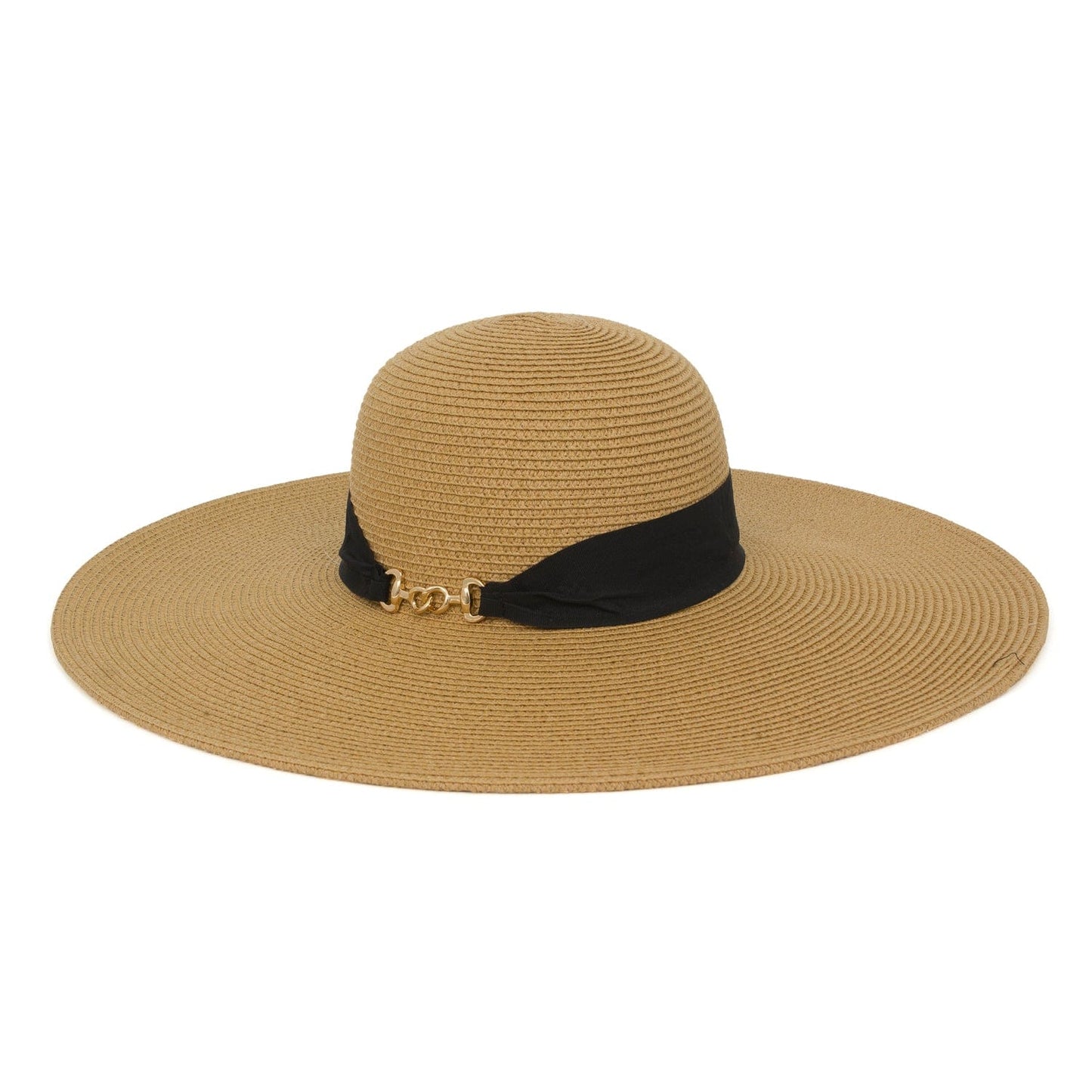 Magid Ribbon & Metal Accent Straw Floppy Sun Hat