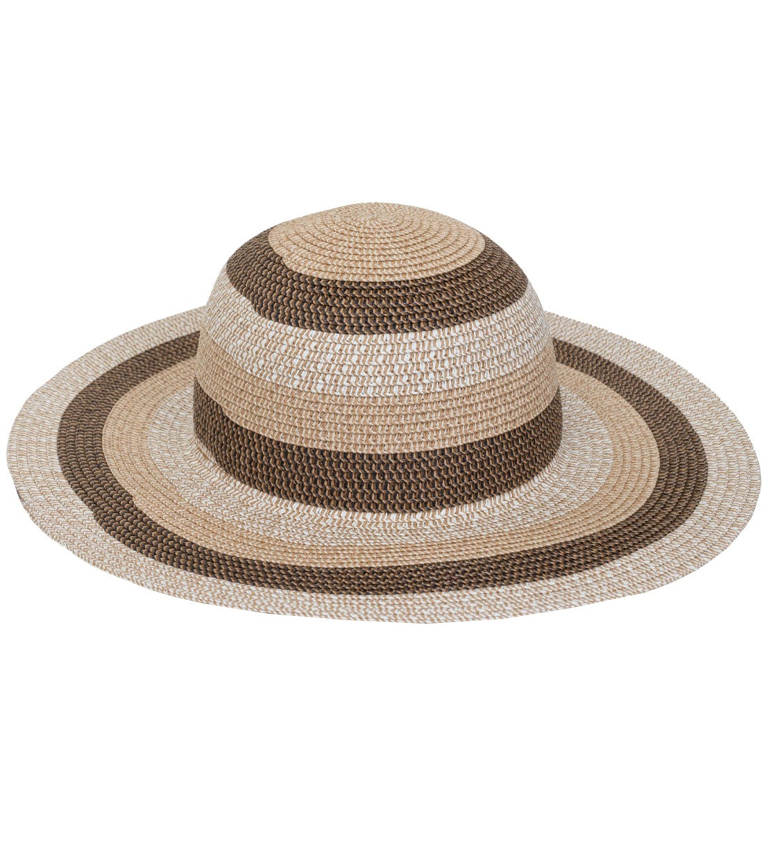 Magid Straw Striped Two Tone Color Block Floppy Sun Hat