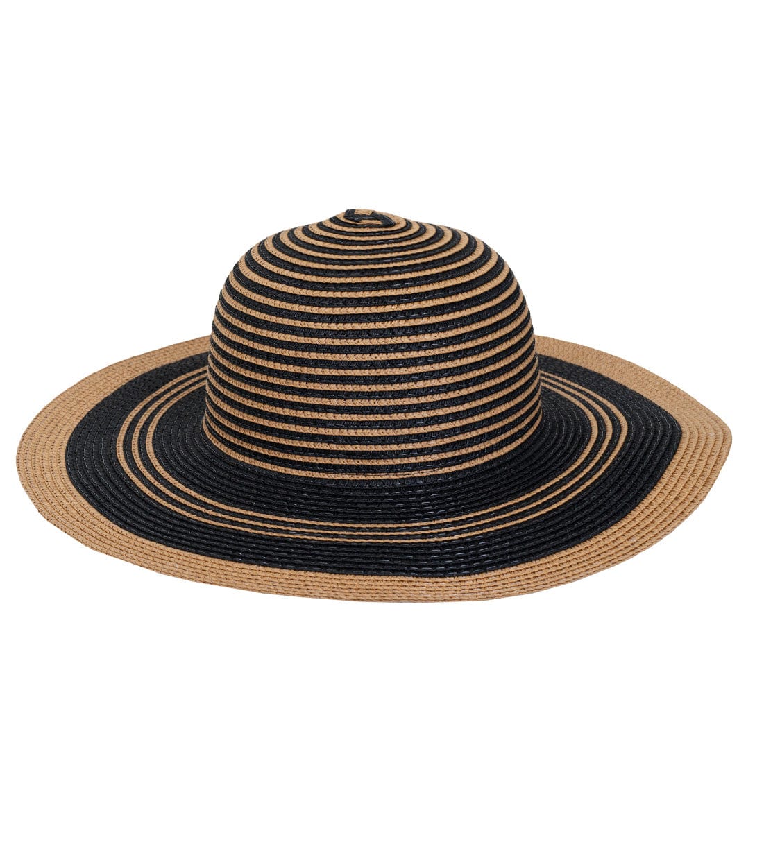 Magid Straw Striped Color Block Floppy Hat