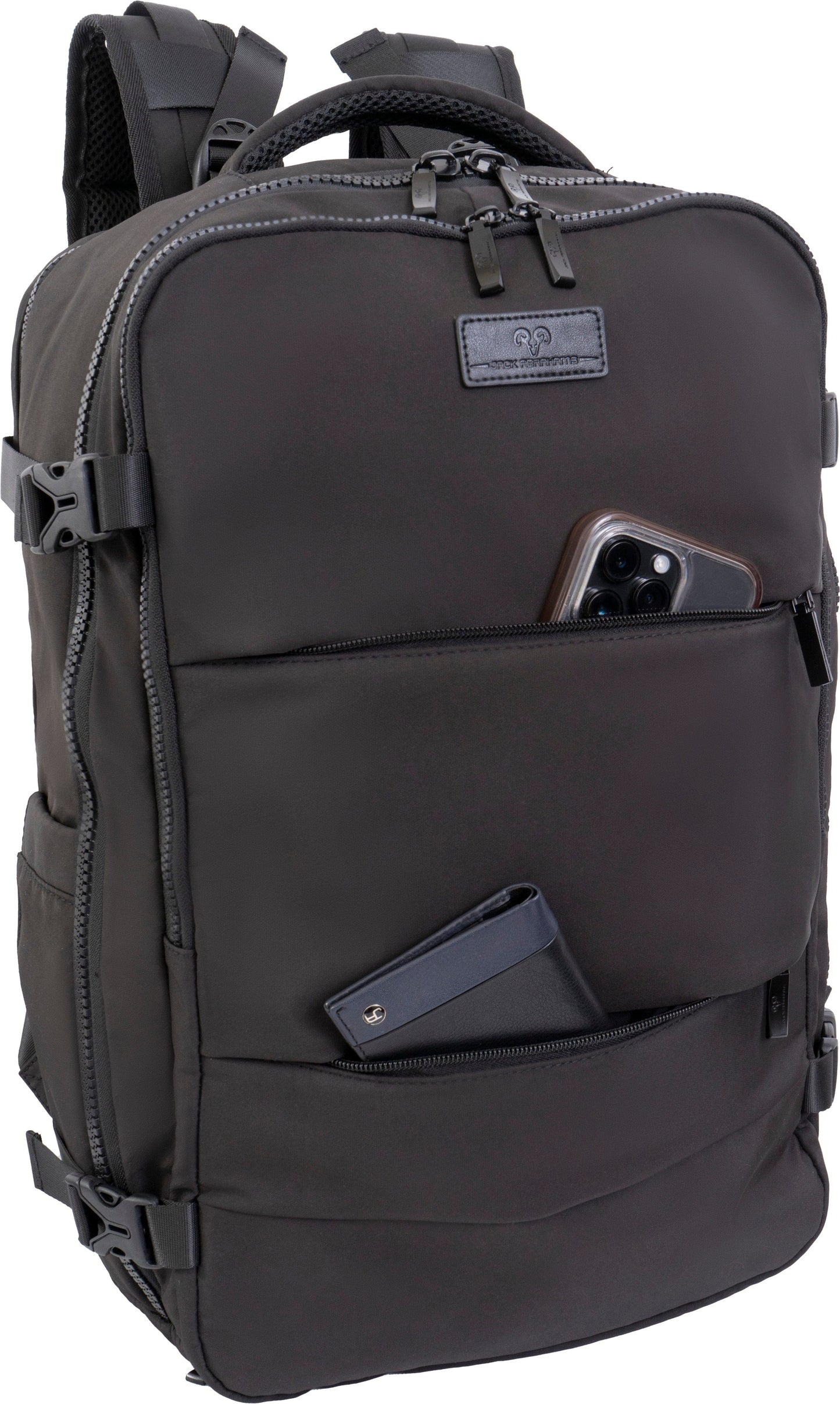 Jack Abrahams The Diego | 19-In Nylon Travel Backpack with Shoe Compartment