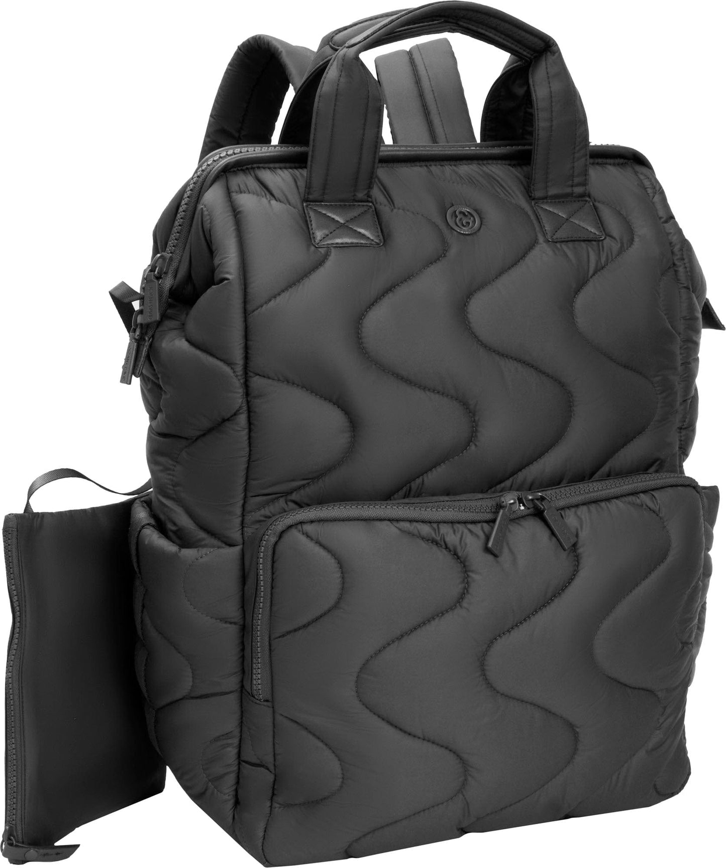 Joan & David Wave Quilted Puffer Nylon 18 Inch Square Workbook Backpack