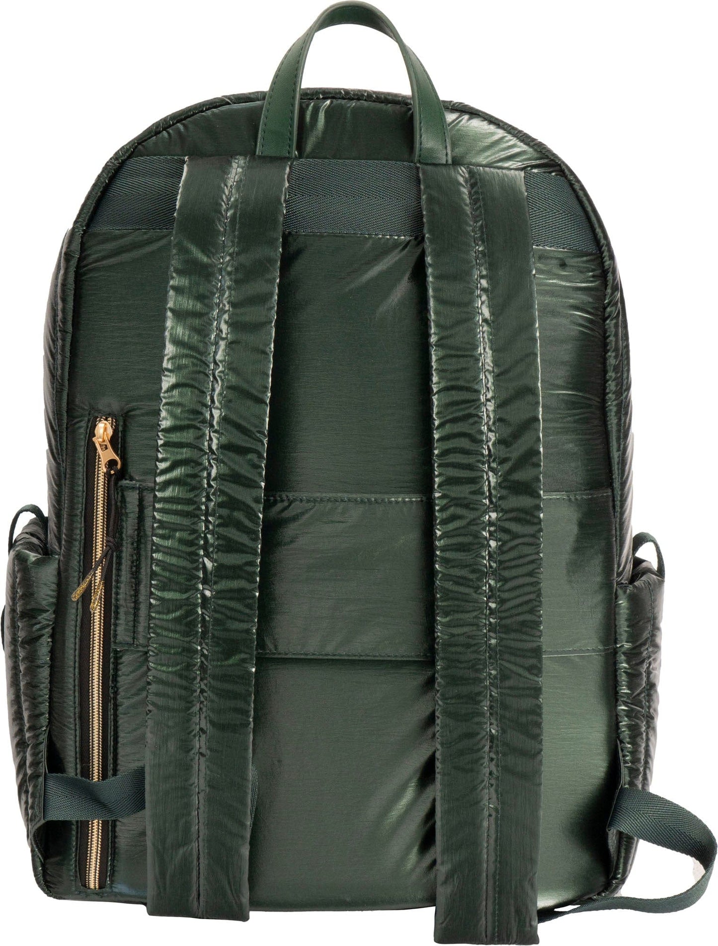 Joan & David Tubular Quilted Metallic Puffer Nylon 18 Inch Workbook Backpack