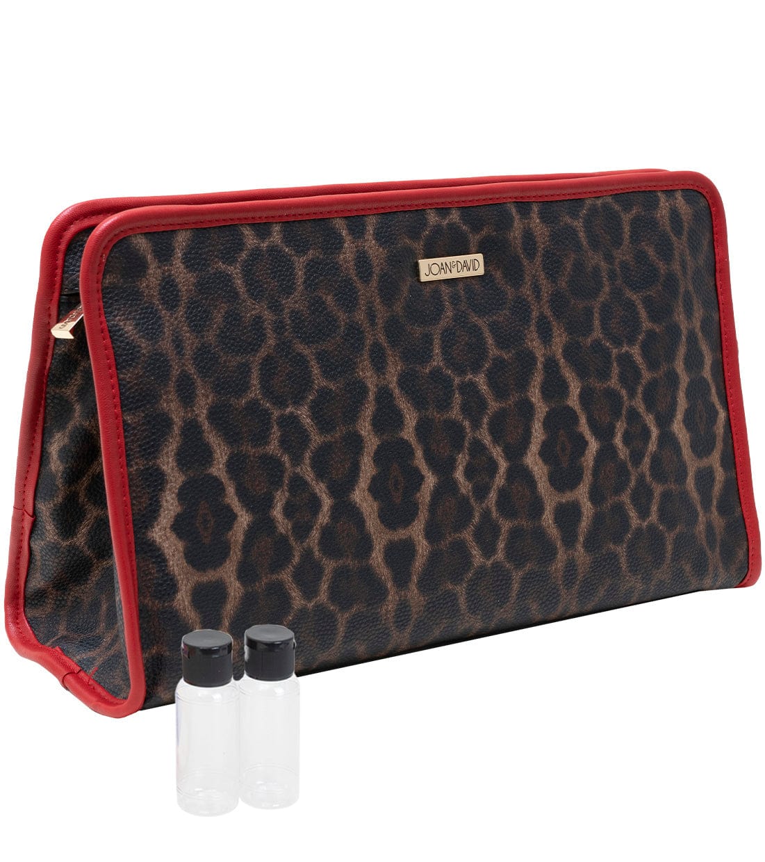 Joan & David Leopard Print Large East West Zippered Toiletry Pouch