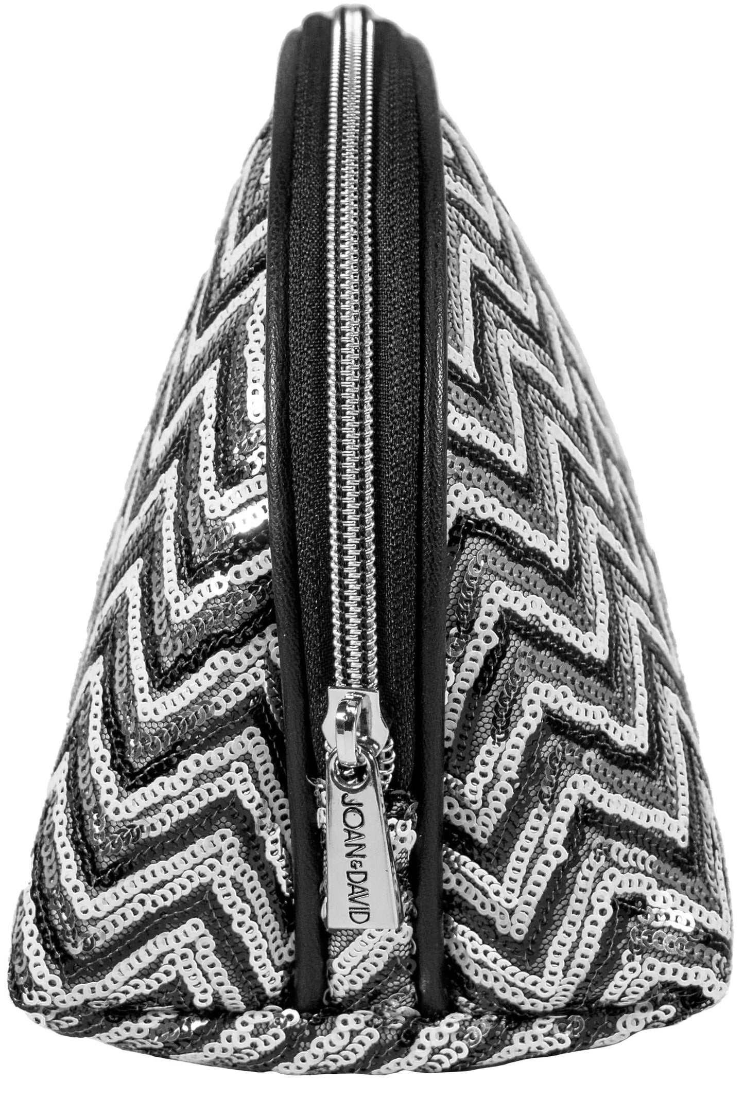 Joan & David Chevron Sequin Dome Cosmetic Pouch