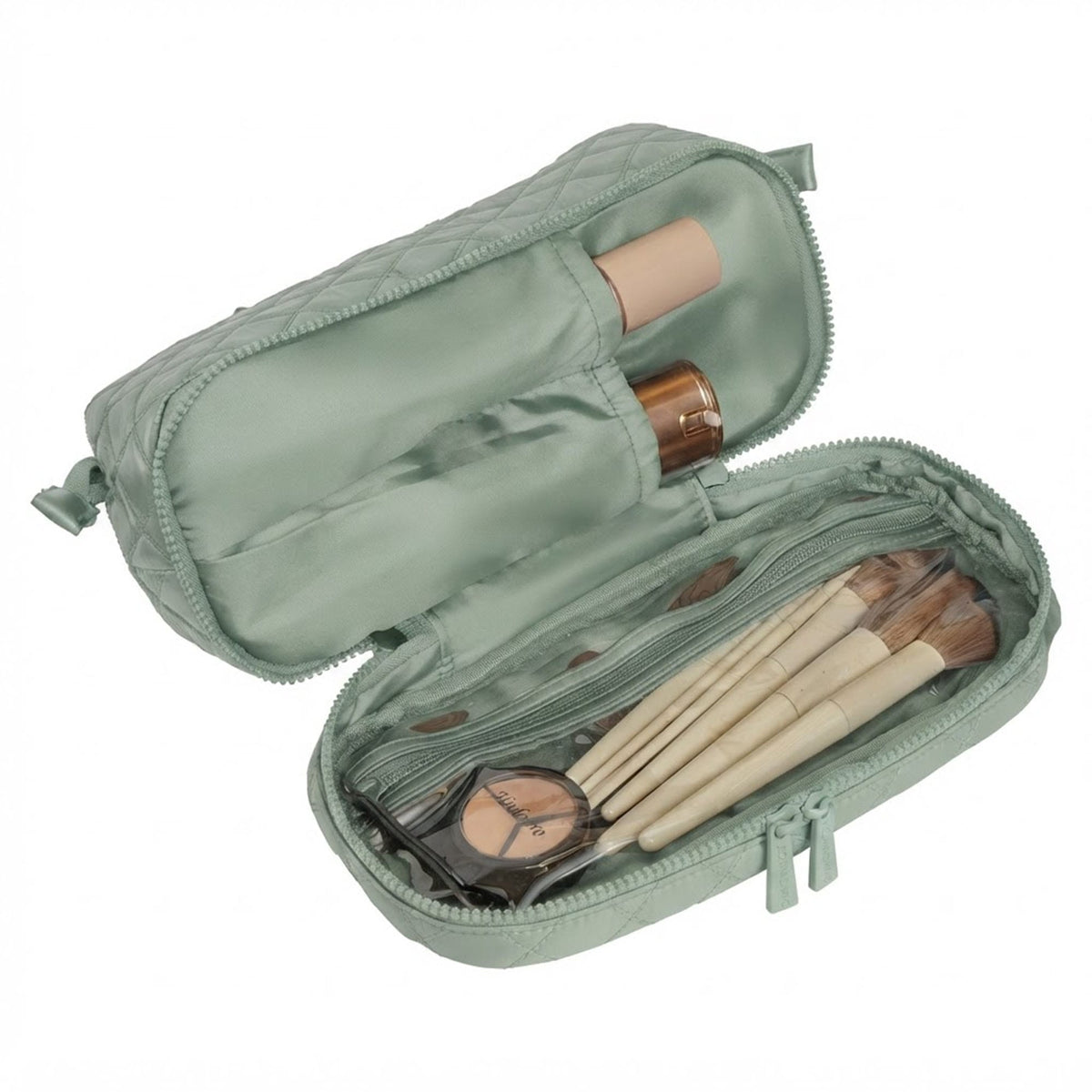 Joan & David Diamond Quilted Puffer Sport Nylon Cosmetic Bag