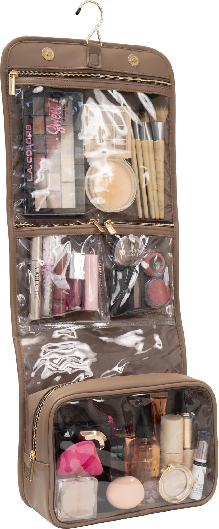 Joan & David Triangle Quilted Roll Hanging Toiletry Organizer Bag