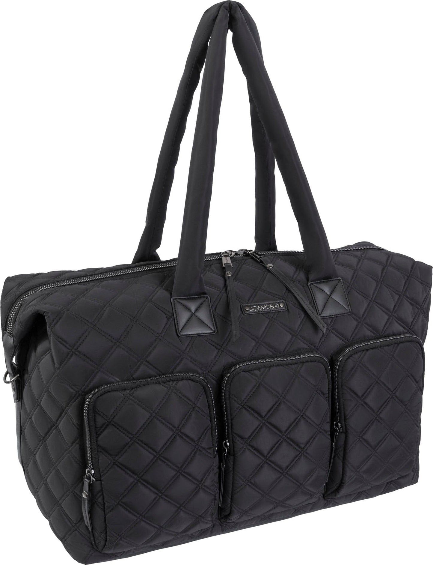 Joan & David 22 Inch Diamond Quilted 3 Pocket Nylon Duffel Bag