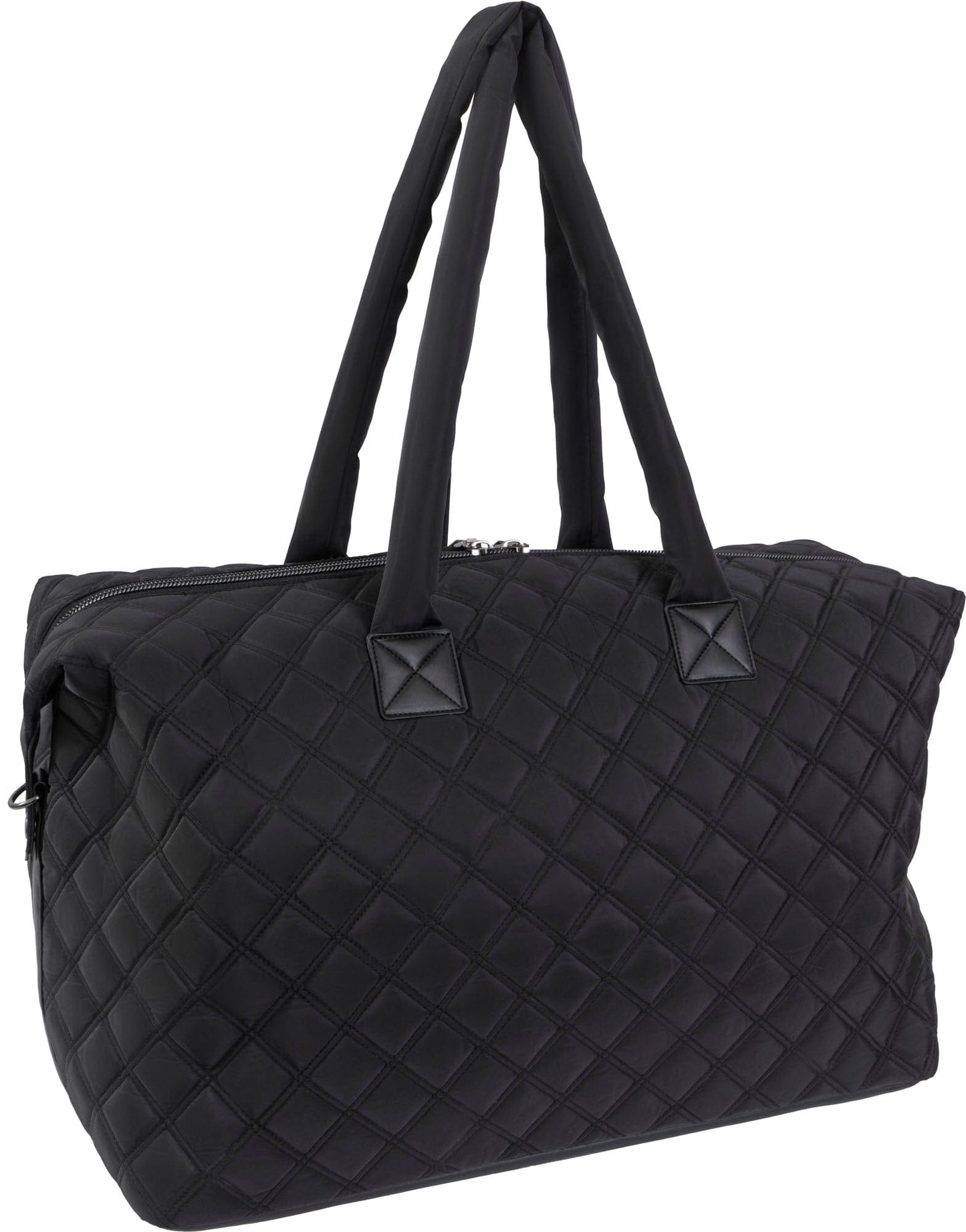 Joan & David 22 Inch Diamond Quilted 3 Pocket Nylon Duffel Bag