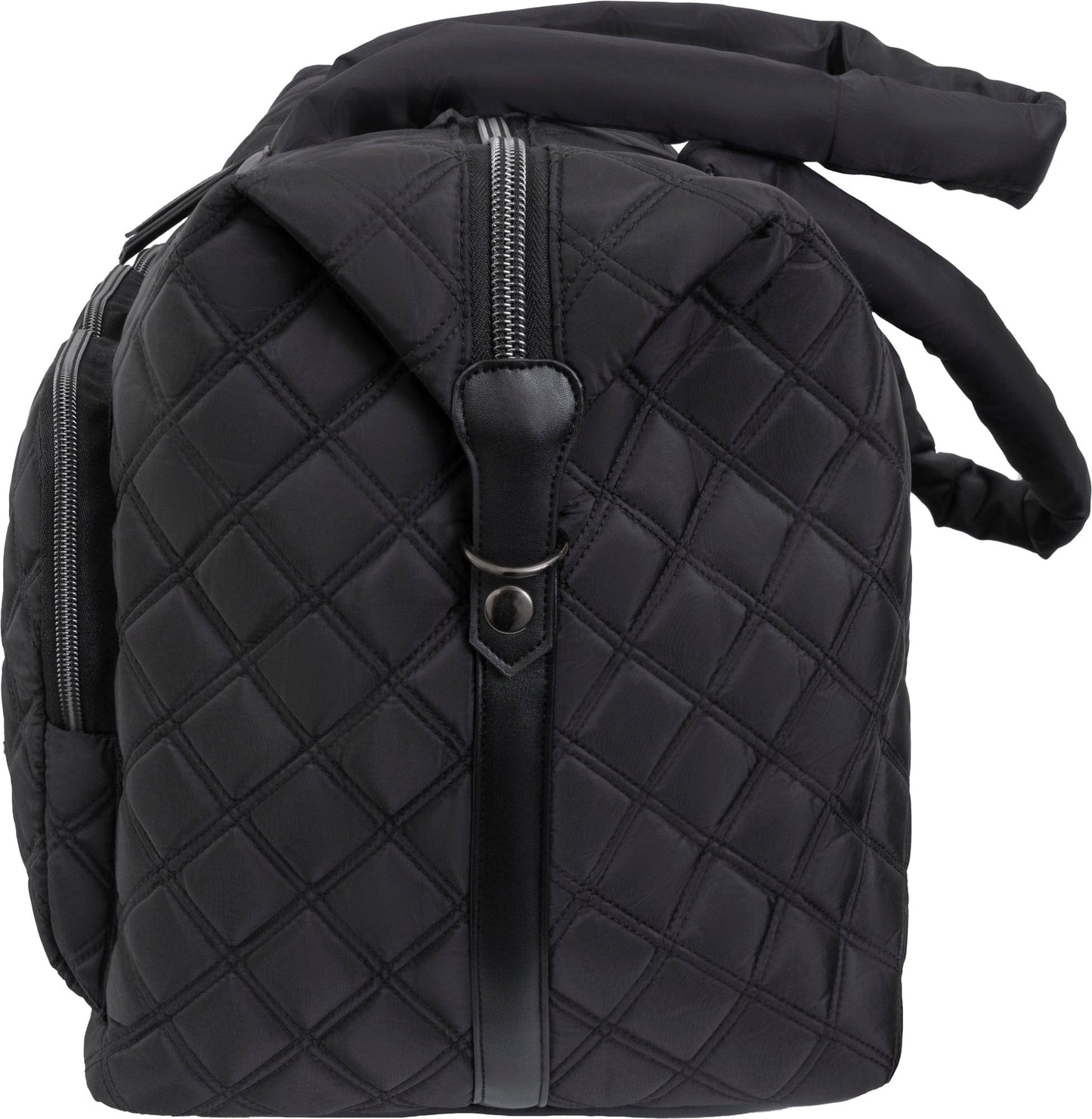 Joan & David 22 Inch Diamond Quilted 3 Pocket Nylon Duffel Bag